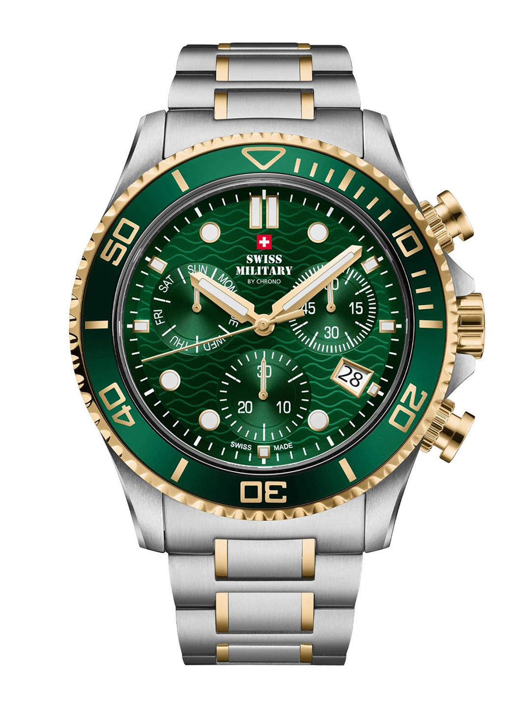 Swiss Military by Chrono Men Stainless Steel Bracelet Style Analogue Watch SM34101.05