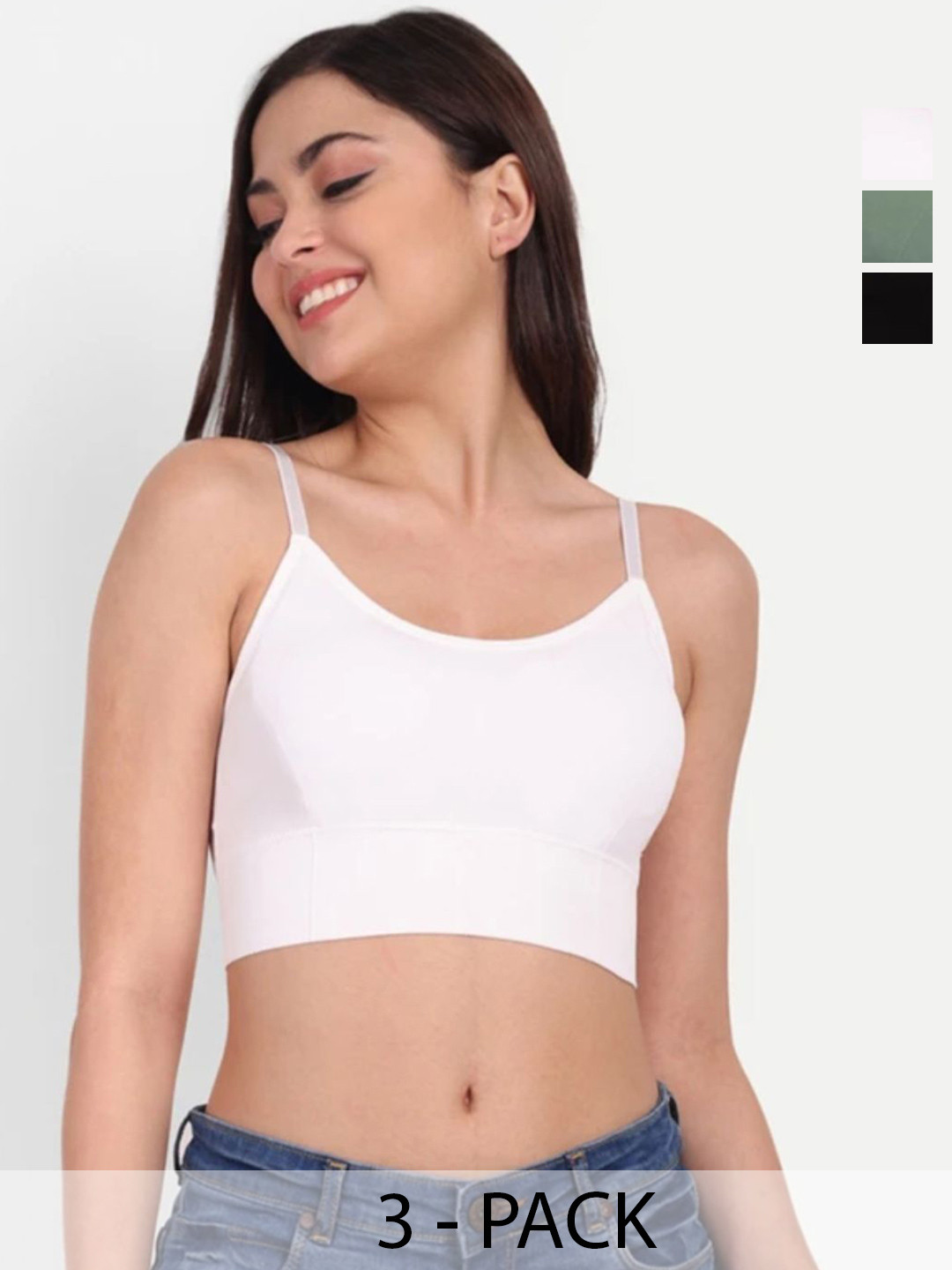 STORESHINE Women Pack Of 3 Full Coverage Dry Fit Non Wired Seamless Workout Bra