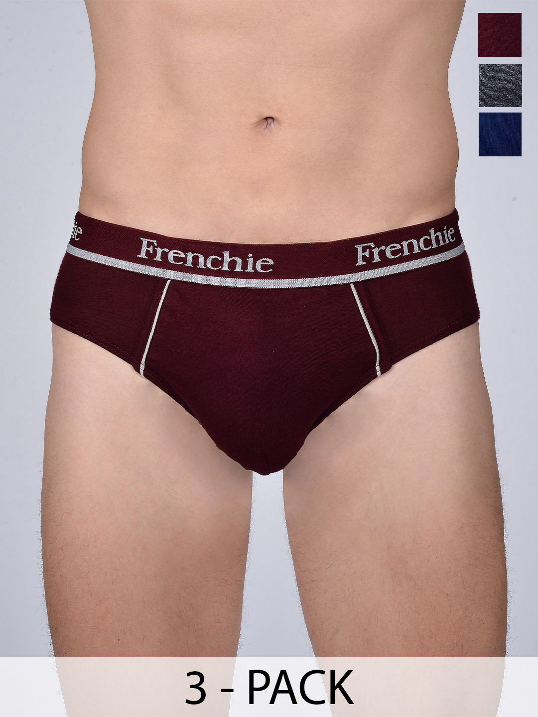FRENCHIE Pack Of 3 Mid-Rise Basic Briefs FR-MI-BF-PRO-1P-IN-PO3-95