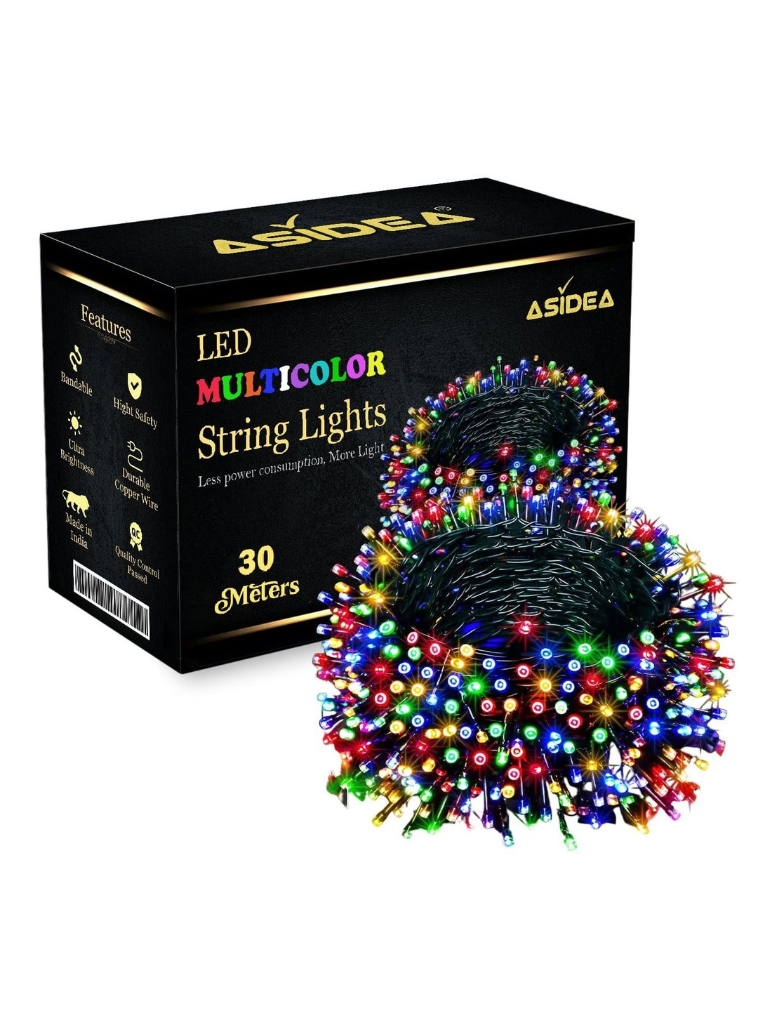 ASIDEA 30 Meter Multi Colored String Light