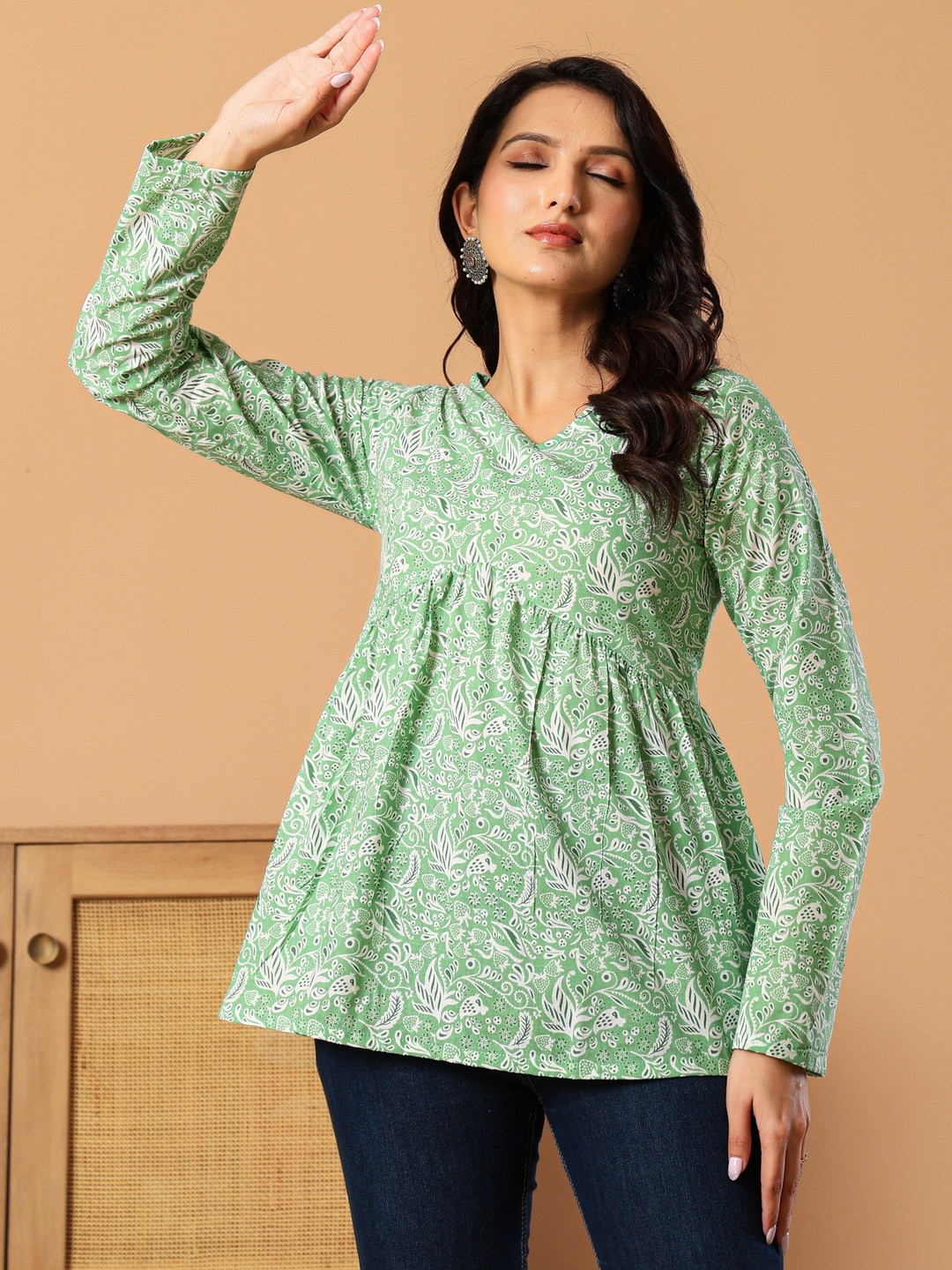 L R TEXTILES Women Printed Cotton Tunic