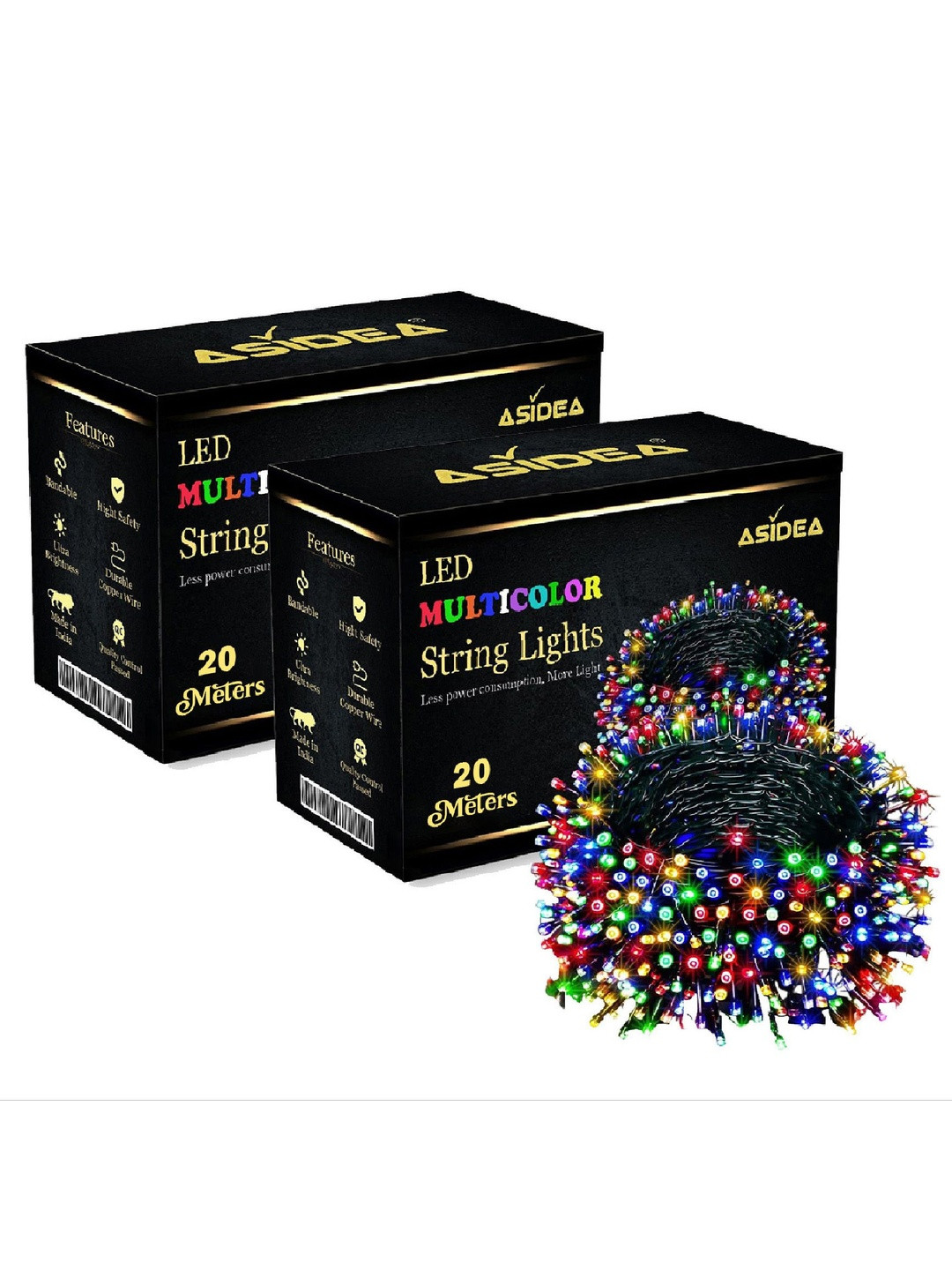 ASIDEA Multicolor String Lights For Home Decor -20 Meter