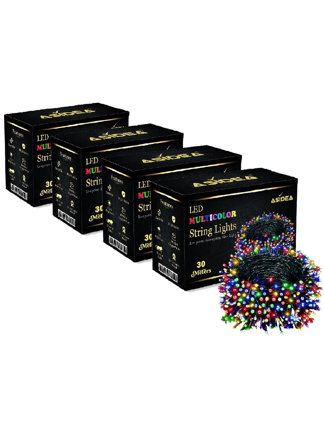 ASIDEA Pack of 4 Multicolored Decoration String Light