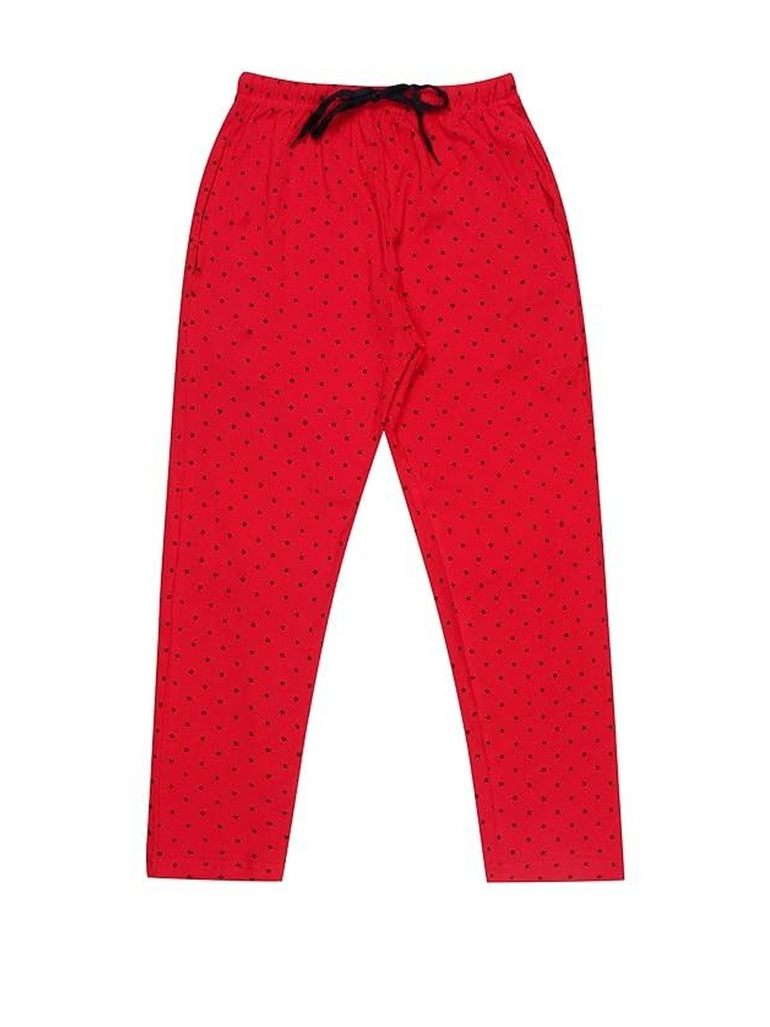 Fasha Girls Red Printed Cotton Slim Fit Ankle-Length Casual Track Pants