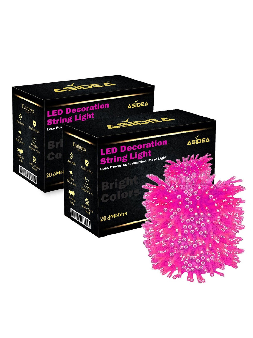 ASIDEA Set Of 2 Pink String Rice Light