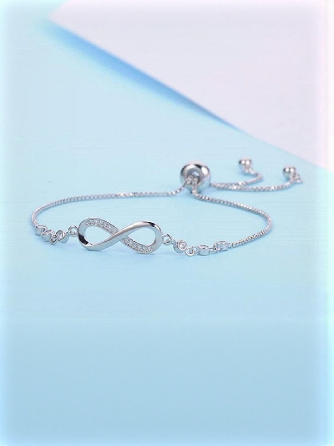 TheVineGirl Women Cubic Zirconia Infinity Charm Bracelet