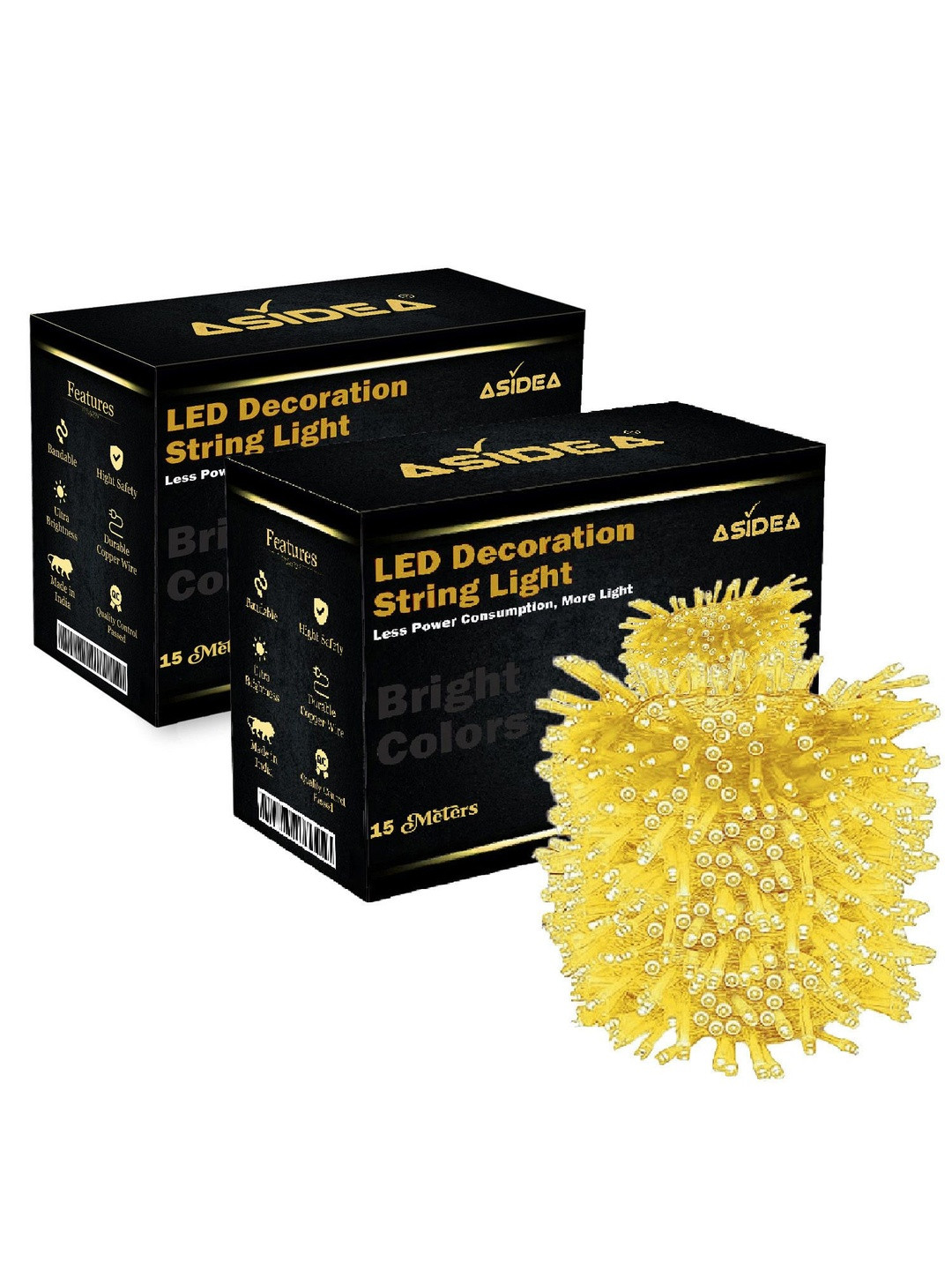 ASIDEA Gold Toned Set Of 2 15 Meter String Diwali Lights