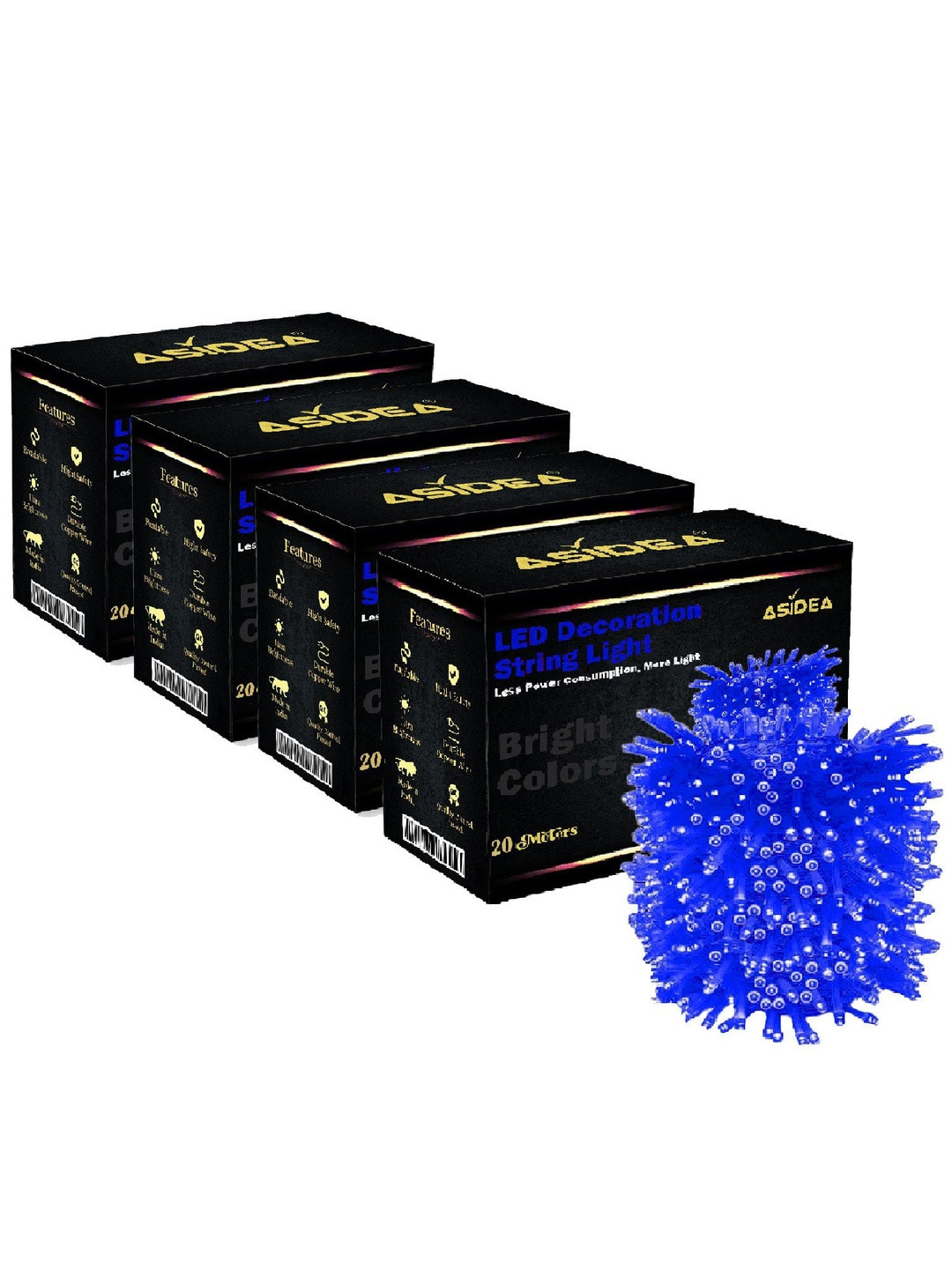 ASIDEA Pack of 4 Blue Decoration String Light