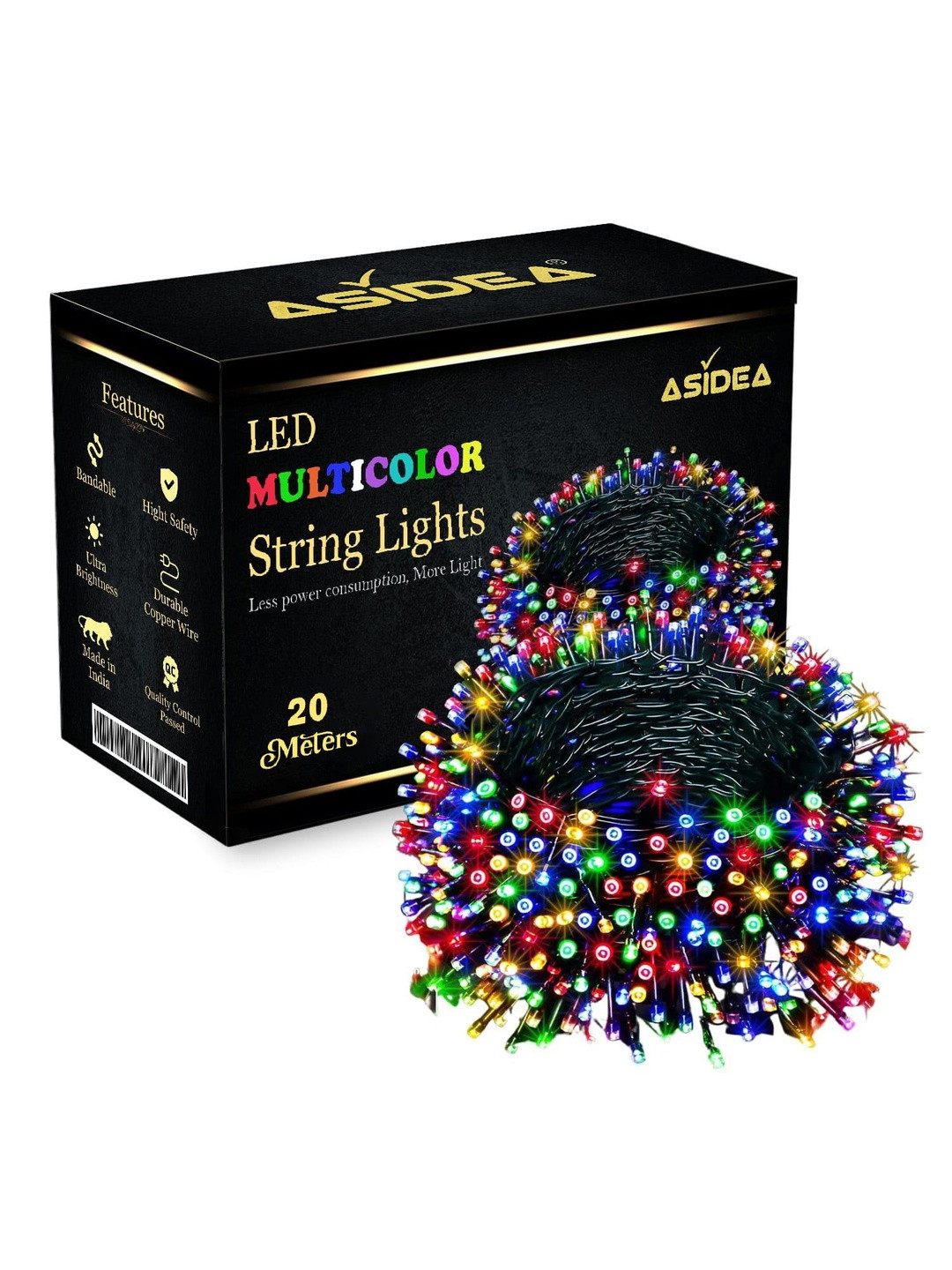 ASIDEA Multicolored Diwali Durable 20 Meter String Lights