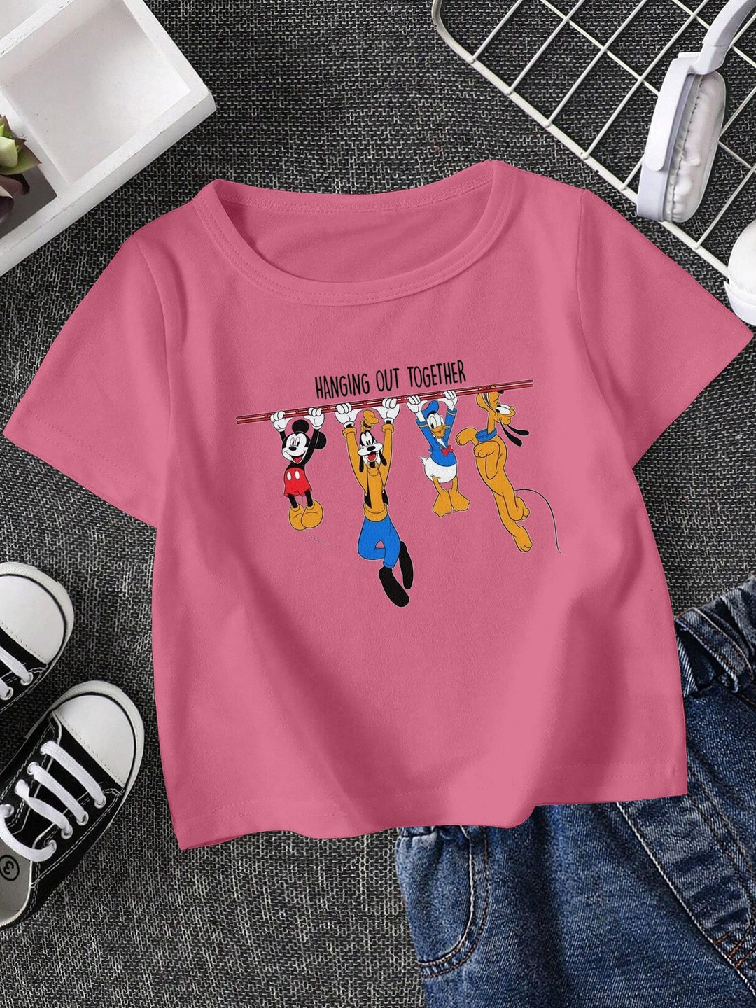 FIONAA TRENDZ Kids Mickey & Friends Printed Cotton T-shirt