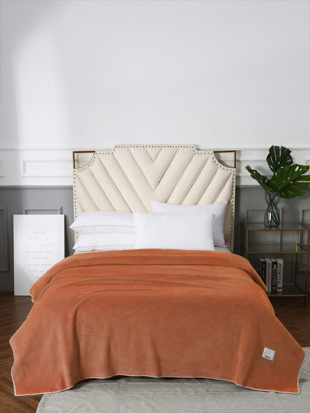 URBAN DREAM Rust AC Room 210 GSM Cotton Double Bed Blanket