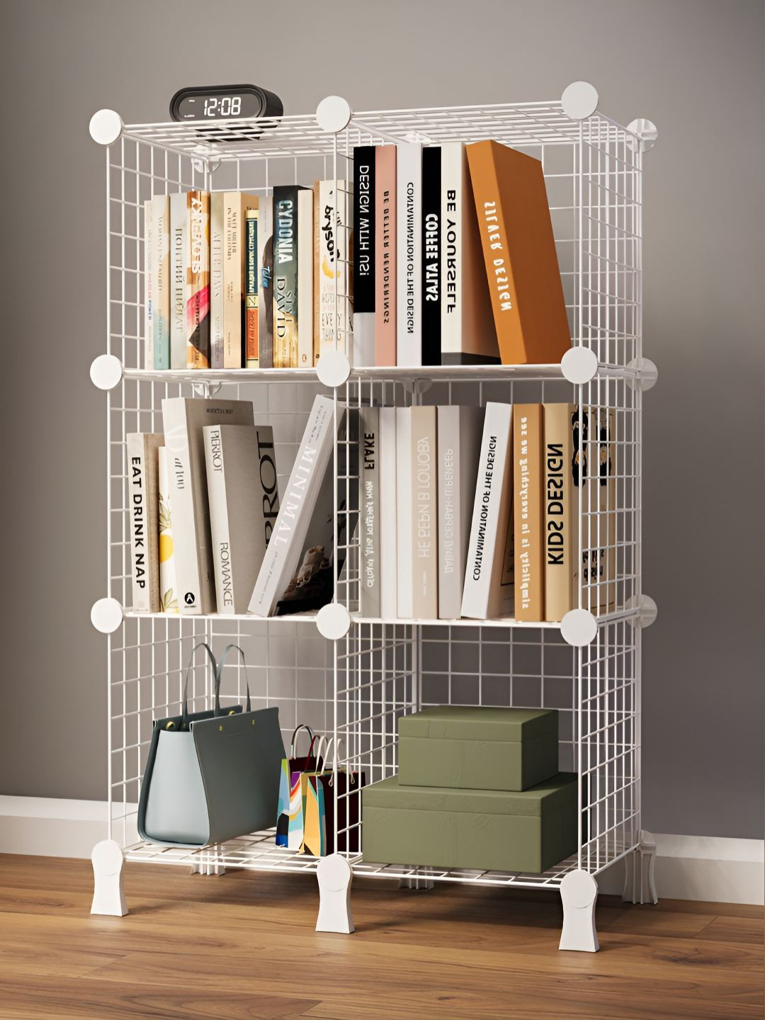 BOXJOY White 6-Tier Modular Book Shelf