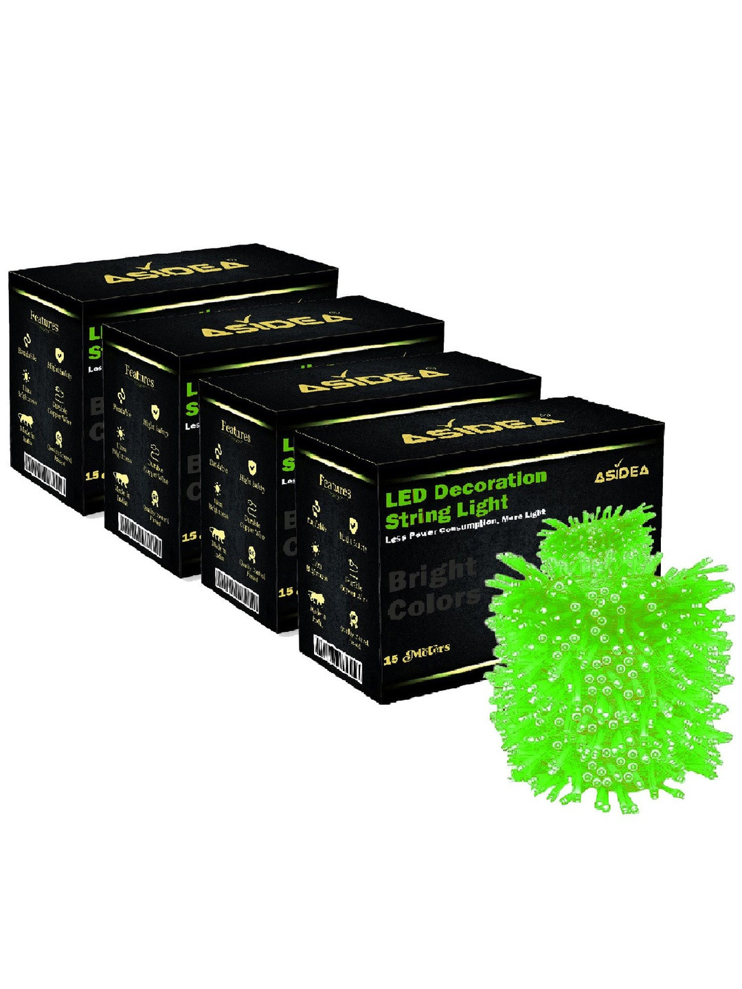 ASIDEA Green Pack of 4 String Light- 15 M