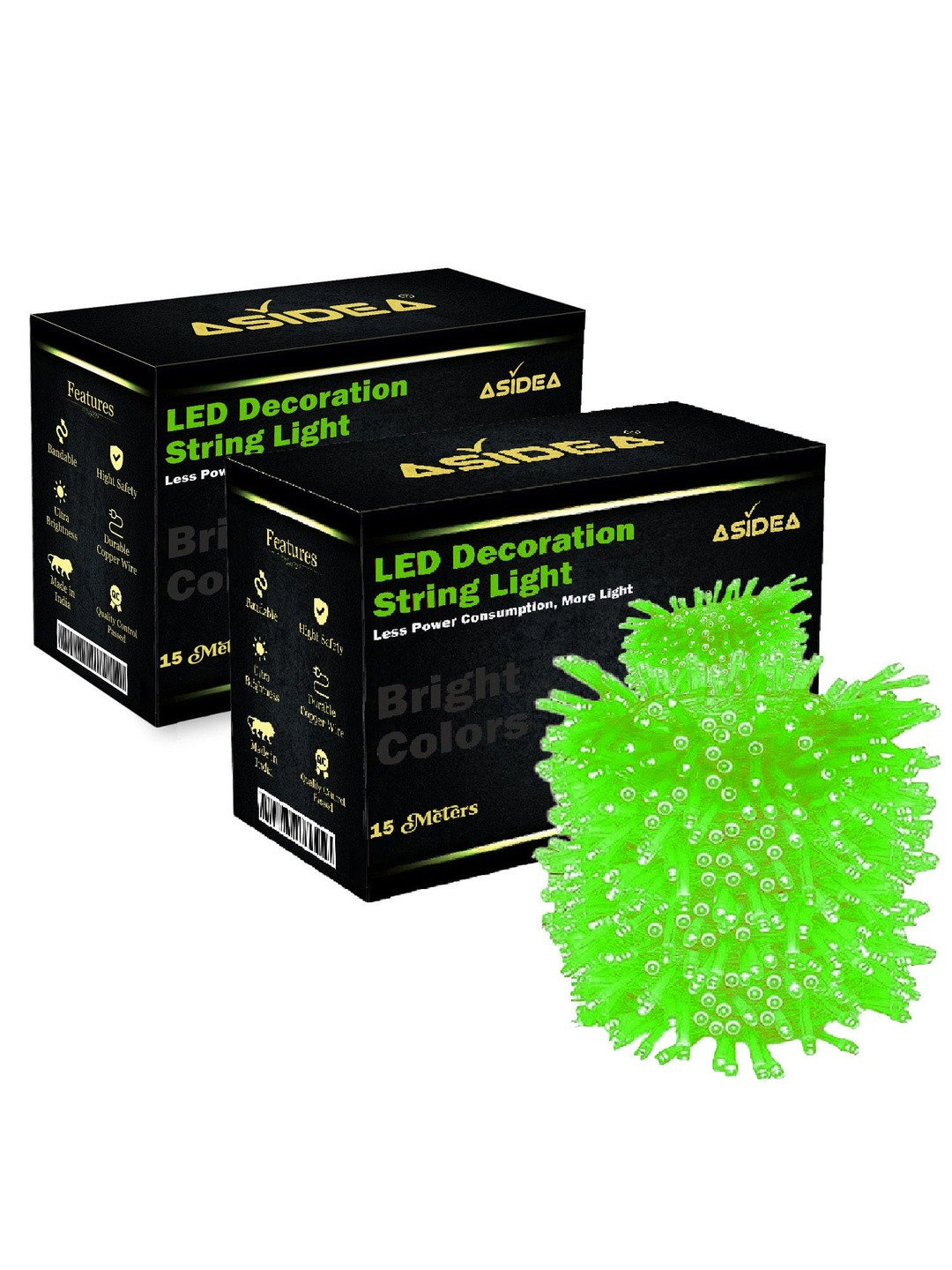 ASIDEA Pack of 2 Green Decoration String Light