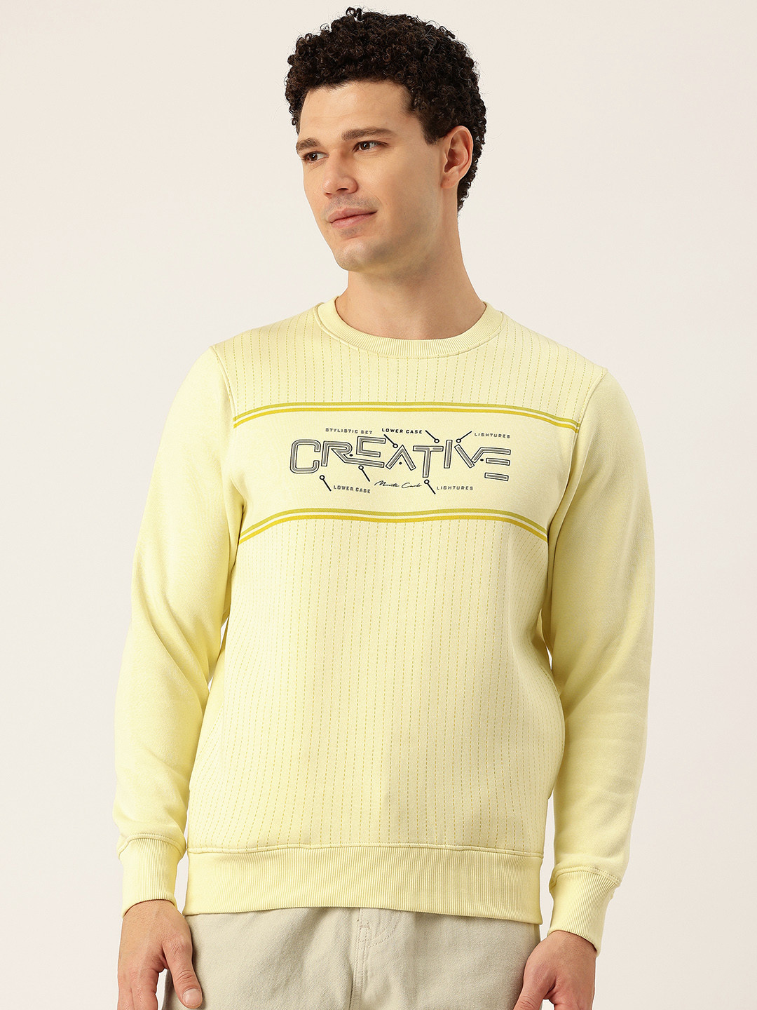 Monte Carlo Typography Printed Sweatshirt with Inner Fleece
