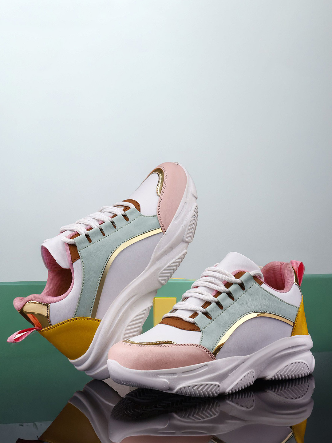 Deals4you Women Colourblocked Lace Ups Running Non-Marking Shoes