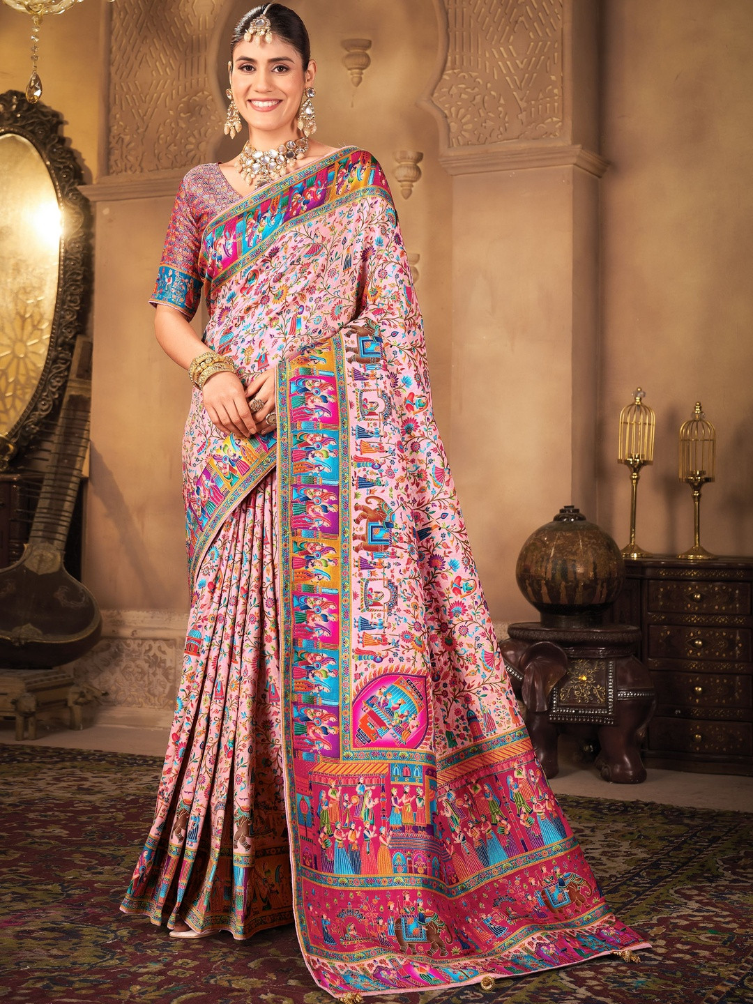 SARIYA Ethnic Motifs Printed Art Silk Banarasi Saree