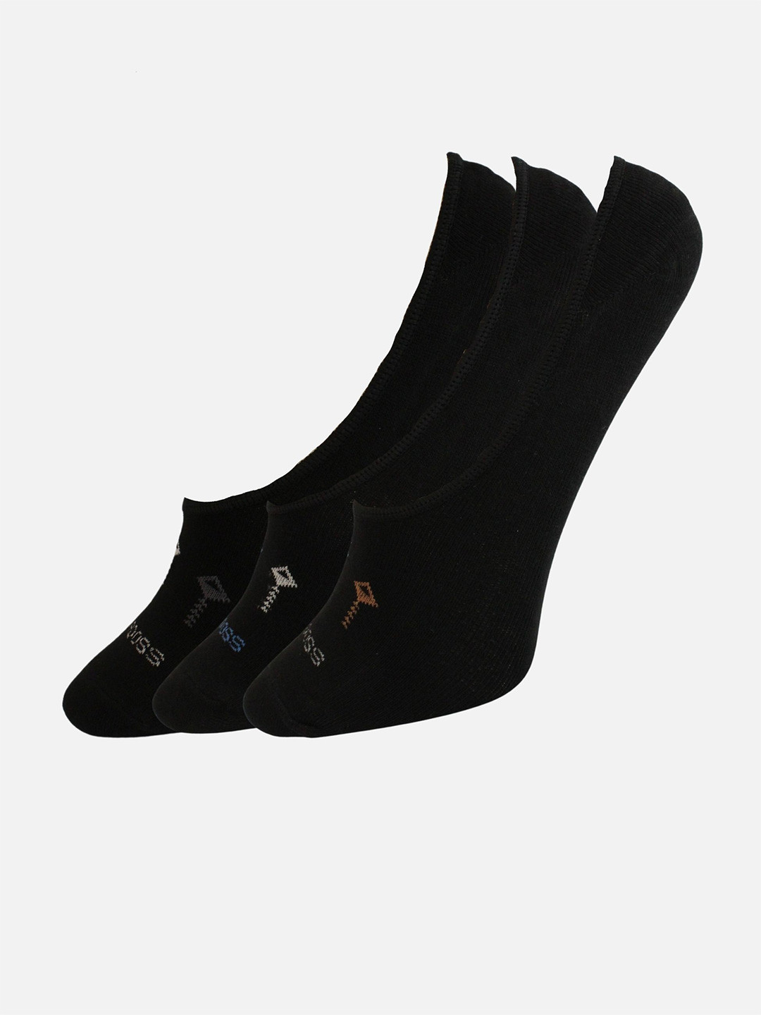 Calvadoss Men Pack Of 3 Combed Cotton Anti-Slip No-Show Shoe Liner Socks