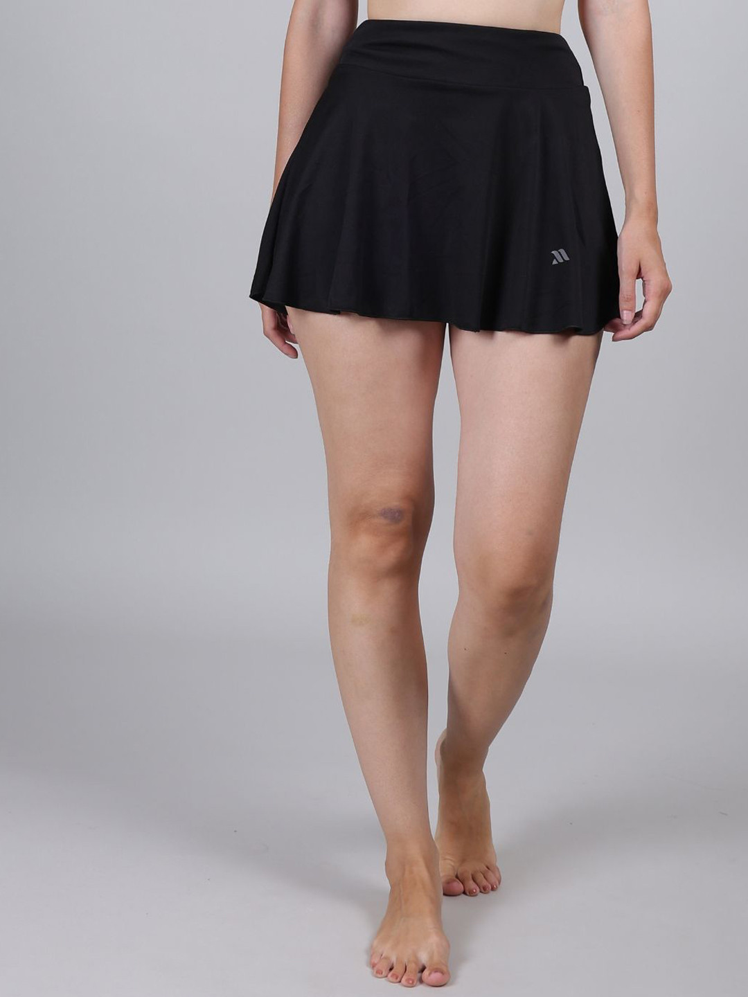 MEGASKA Women Black High Waist Swim Skirts With Shorts