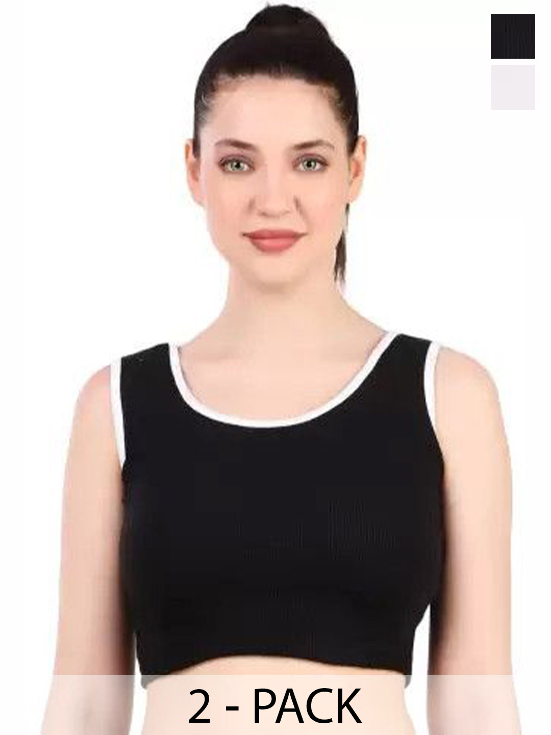 MIXFIT Women Pack Of 2 Ribbed Crop Tops