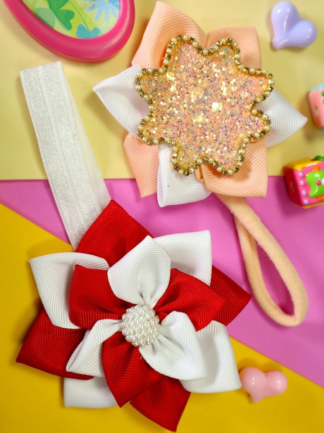 Kamule Girls Pack of 2 Embellished Flower Hairband