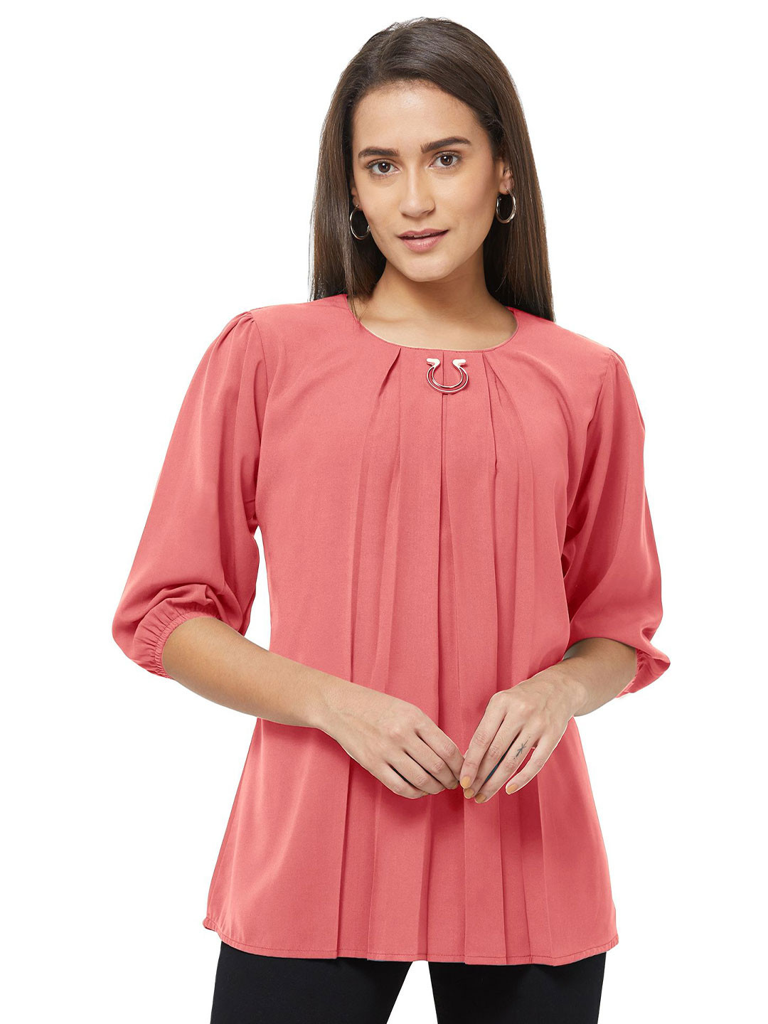 G0-4 IT Embellished Puff Sleeve Georgette Top