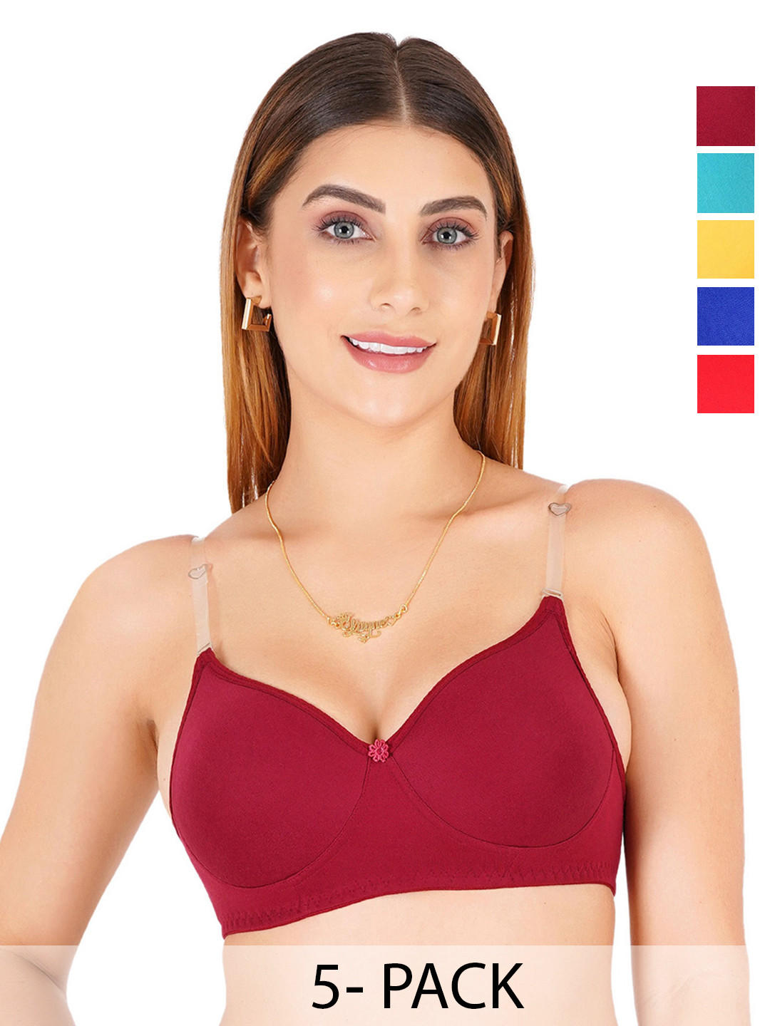 Liigne Women Pack Of 4 Padded Full Coverage Convertible Bra
