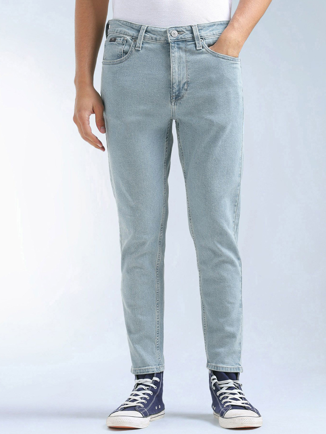 Flying Machine Mankle Men Relaxed Tapered Fit Mid-Rise Stone Washed Jeans