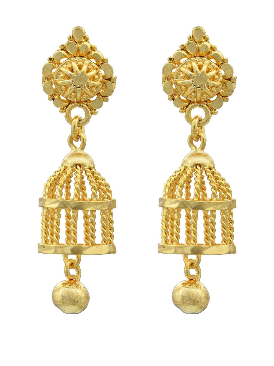 Gold Plated Bird cage design stylish Jhumki Traditional Women