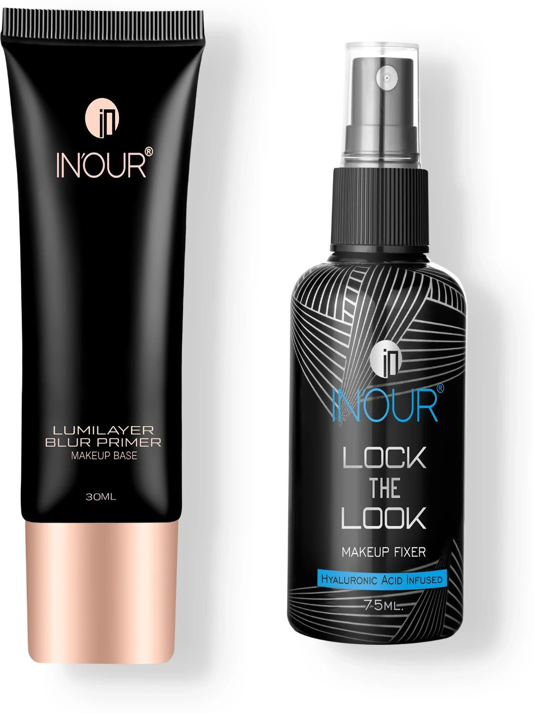 INOUR Set Of 2 Makeup Base Primer - 30 ml & Makeup Fixer Setting Spray - 75 ml