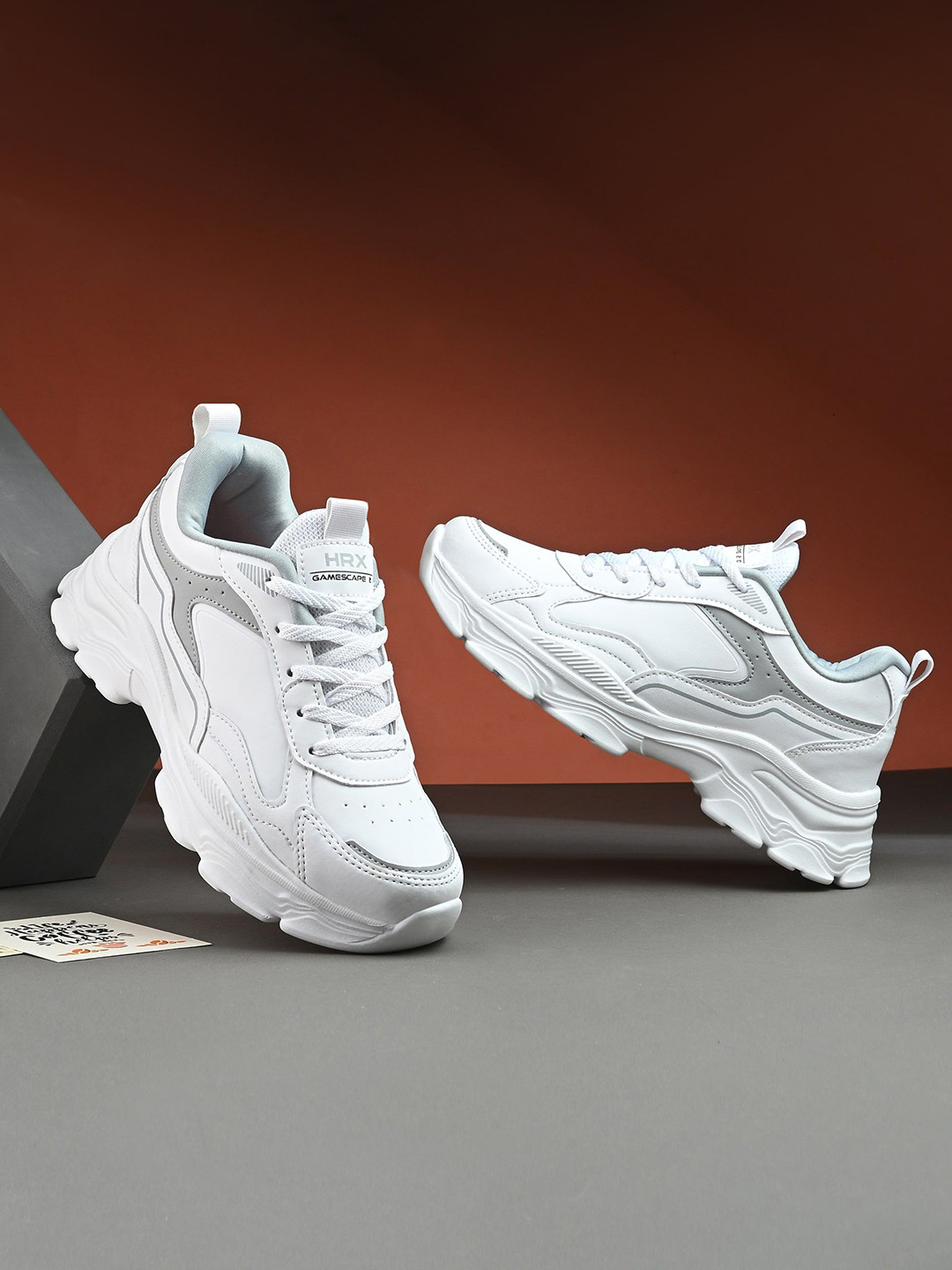 HRX by Hrithik Roshan Women White and Grey Colorblocked Casual Shoes