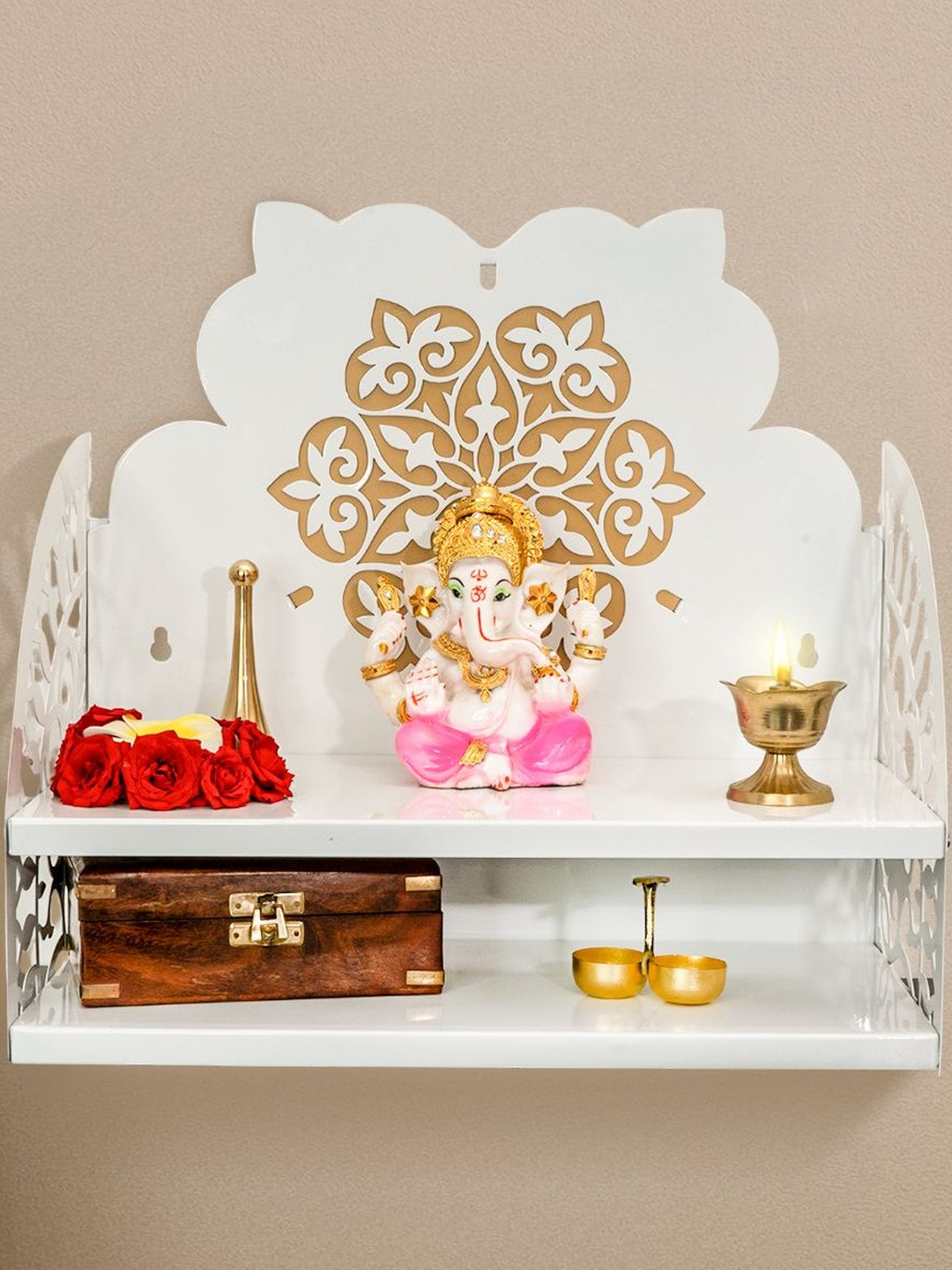 Ekhasa Metal modern wall-mounted Pooja Mandir