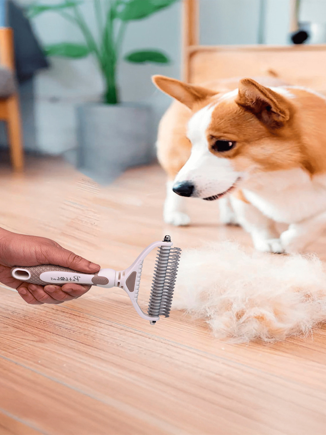 Petbabas Self-Cleaning Pet Grooming & Shedding Brush