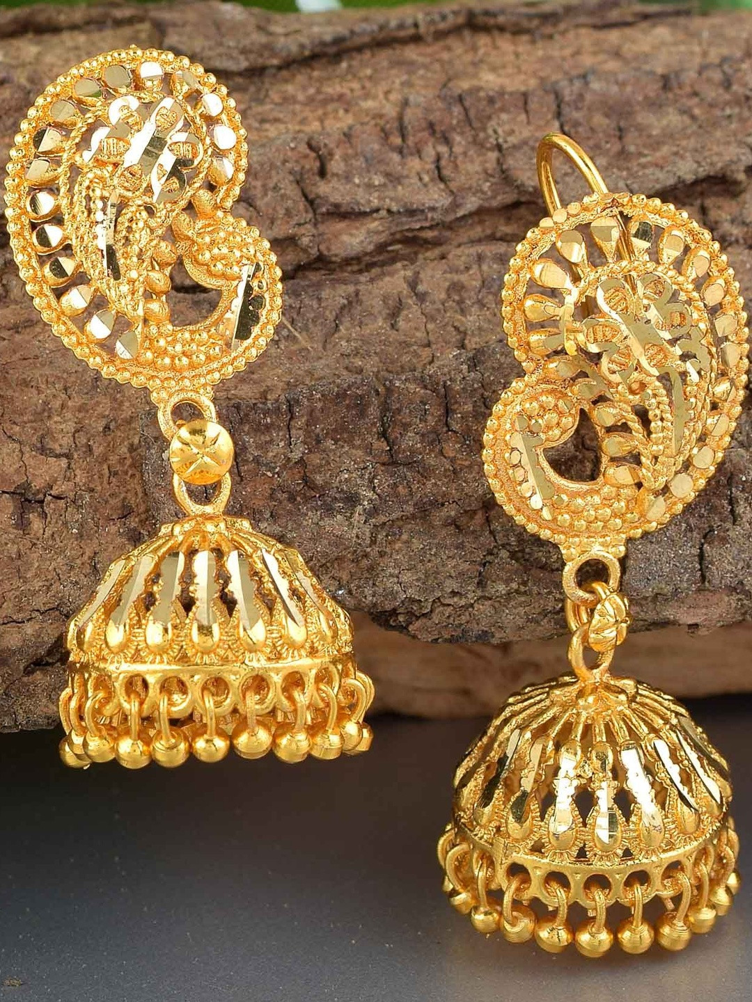 Brass Goldforming 1 Micron Goldplated Ethnic Jhumki Women Traditional