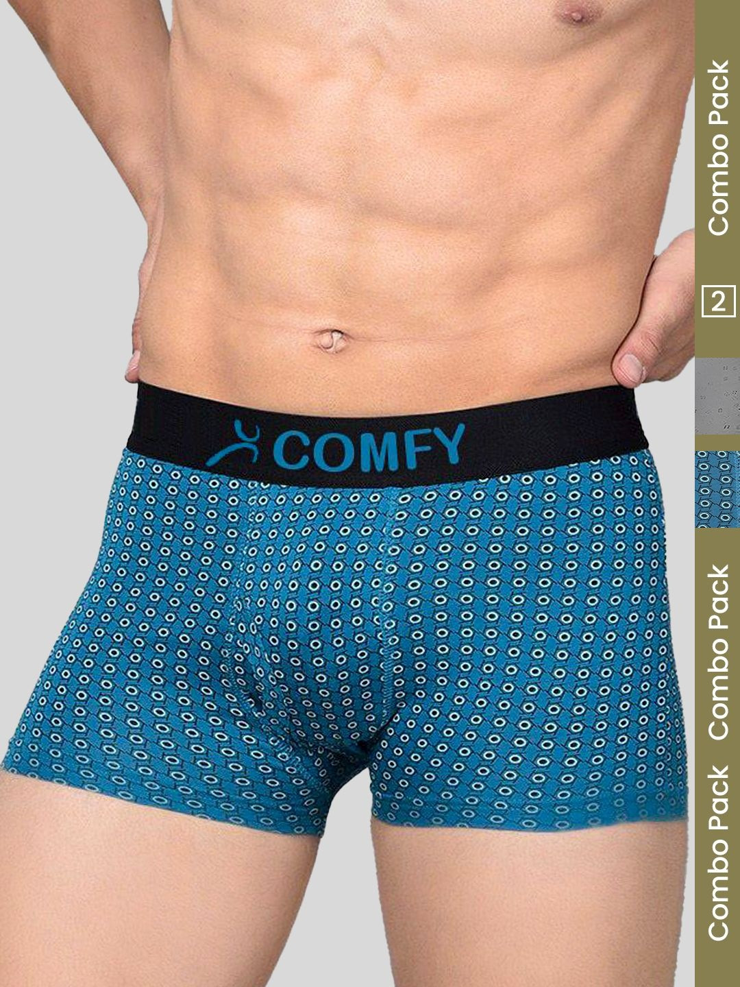 AMUL COMFY Pack of 2 Printed Trunk IPL-ACM101BTRNK-BL-GY-75-PO2