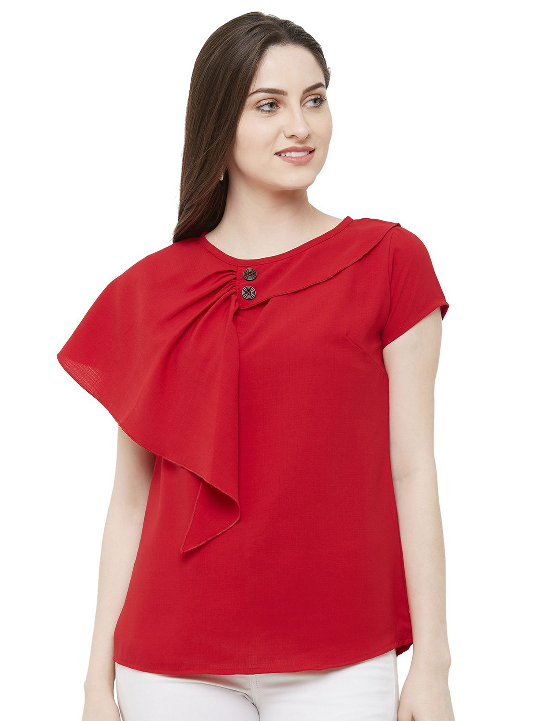 G0-4 IT Women Cap Sleeves Georgette Top