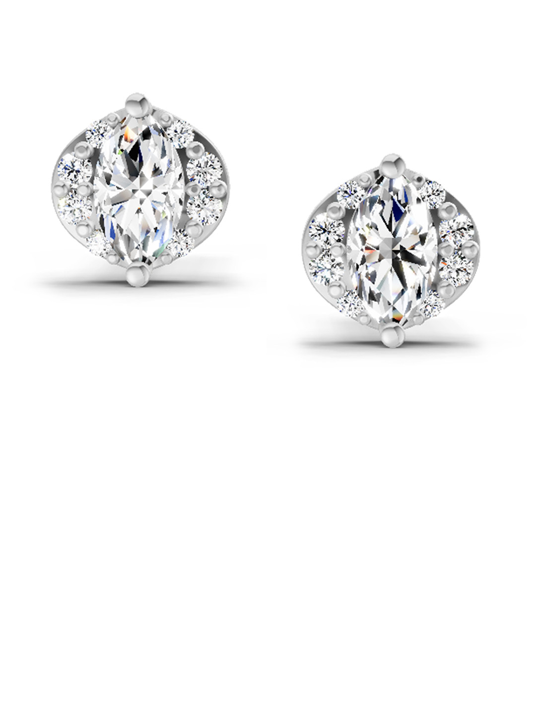 Sparkles 14K Rose Gold Lab Grown Diamond 0.36 Carat Marquise Shape Diamond Stud Earrings