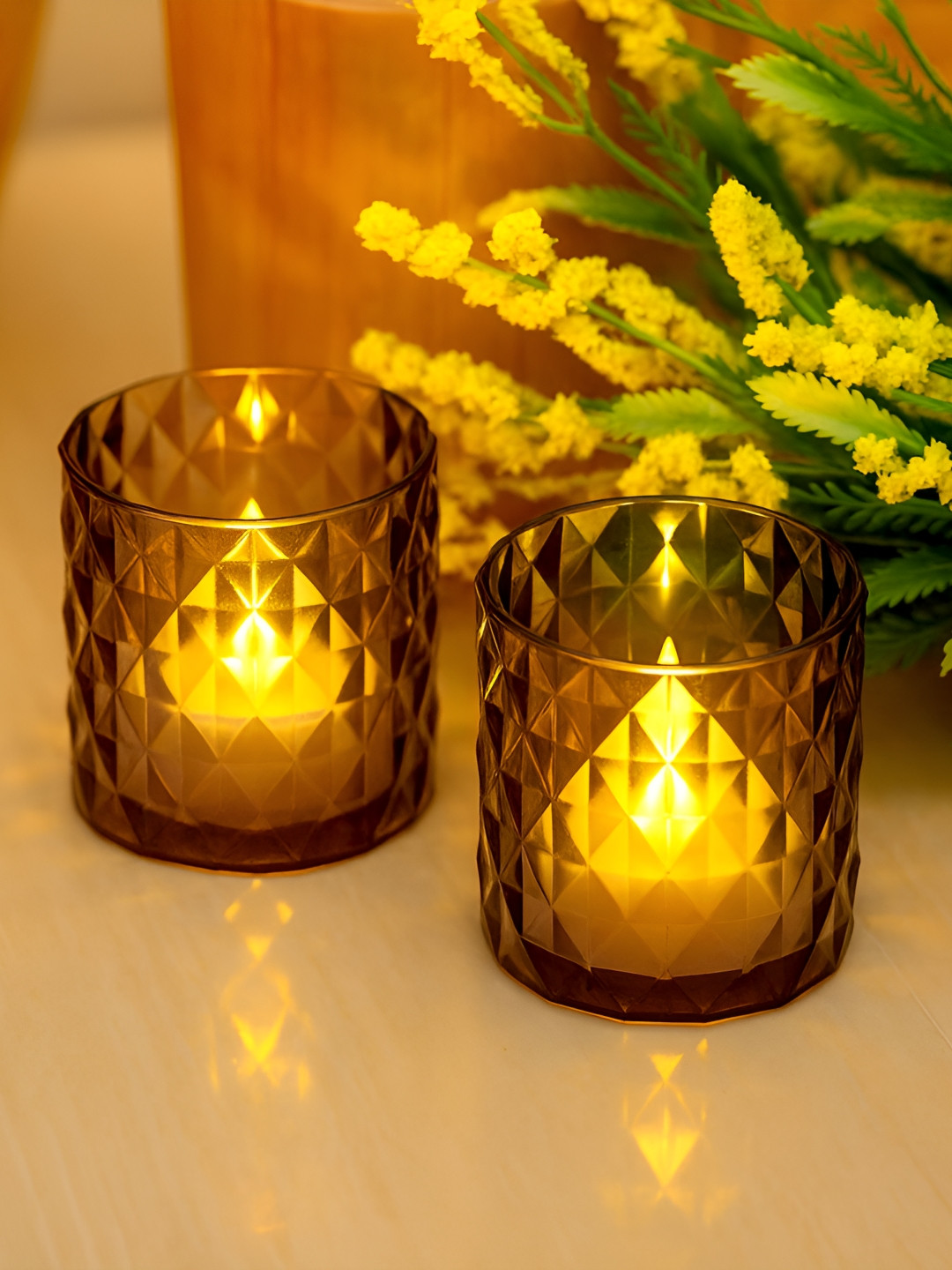 Homesake Black 2 Pieces Tea Light LED Candles
