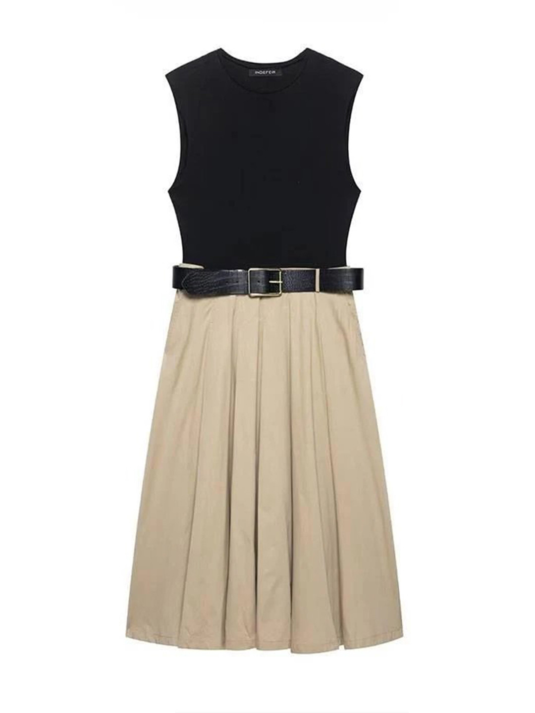 Miss Mosa By Akanksha  Multi Lucy Luxe Elegant Pleated Dress With Belt