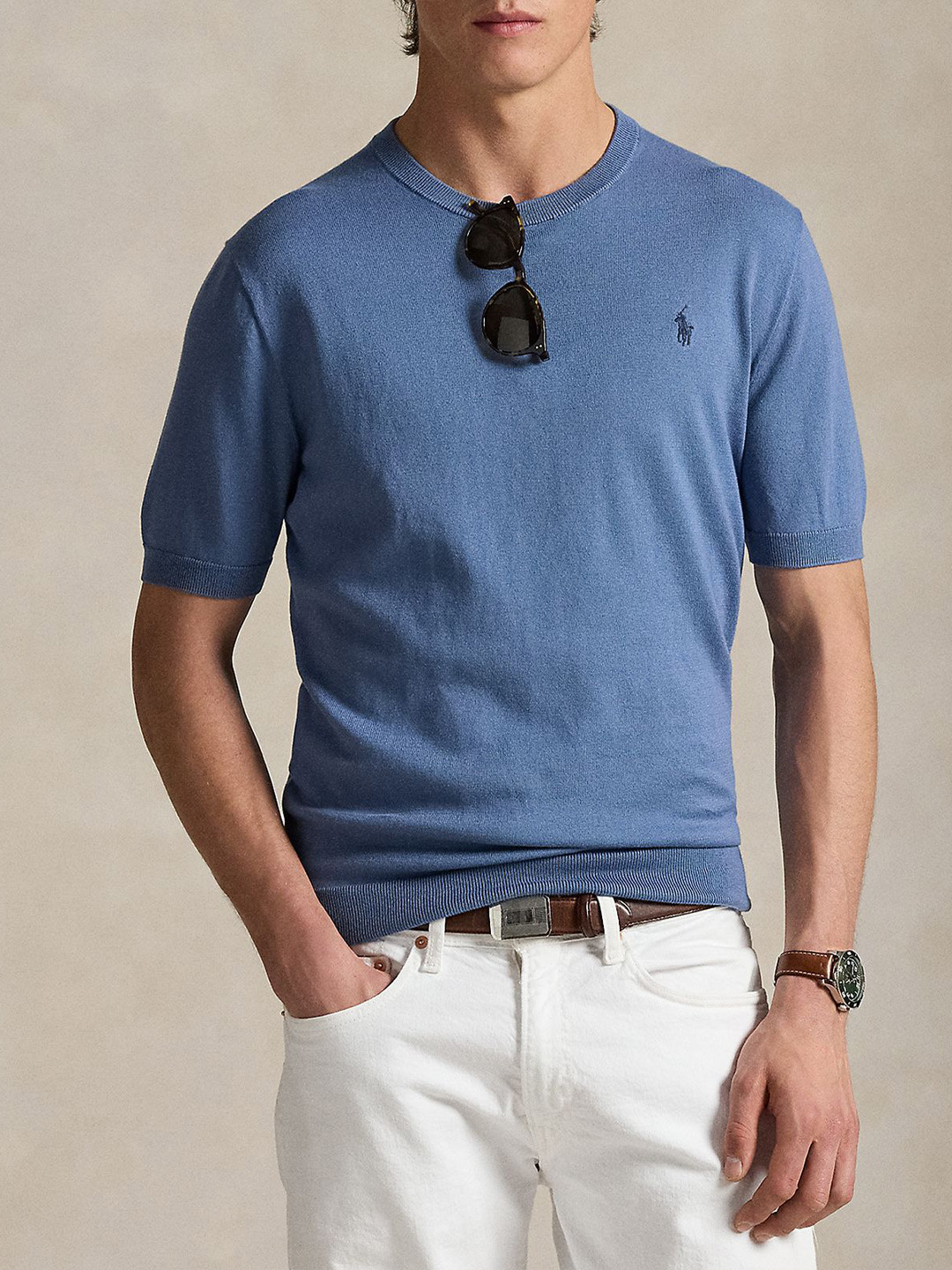 Polo Ralph Lauren Men Crewneck Short-Sleeve Cotton Sweater