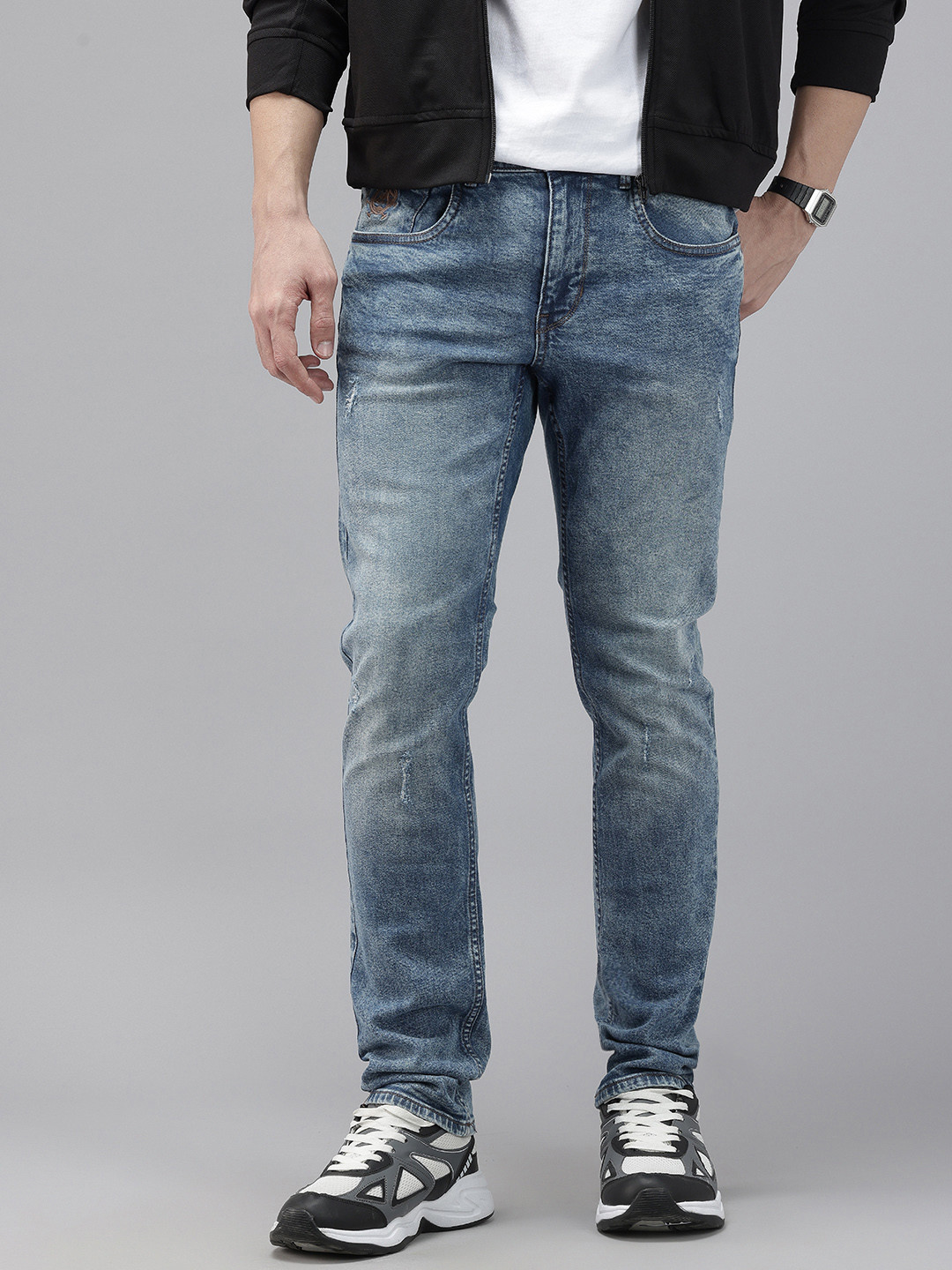 U.S. Polo Assn. Denim Co. Men Regallo Skinny Fit Distressed Heavy Fade Stretchable Jeans