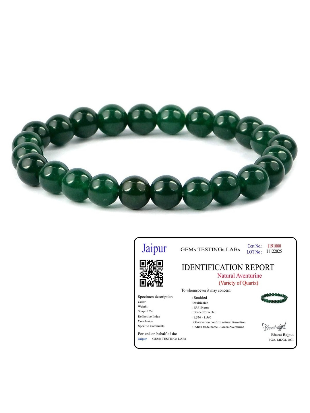 SENROAR Unisex Agate Green Aventurine Bracelet