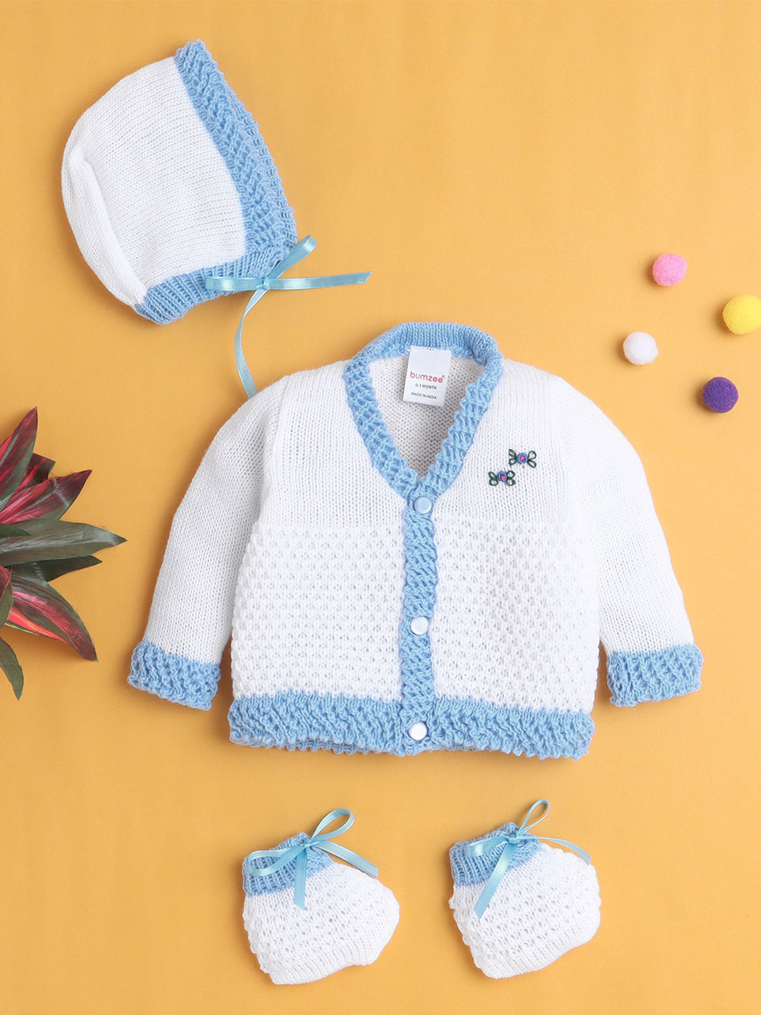 BUMZEE New Girls Cable Knit V-Neck Long Sleeves Front-Open Sweaters