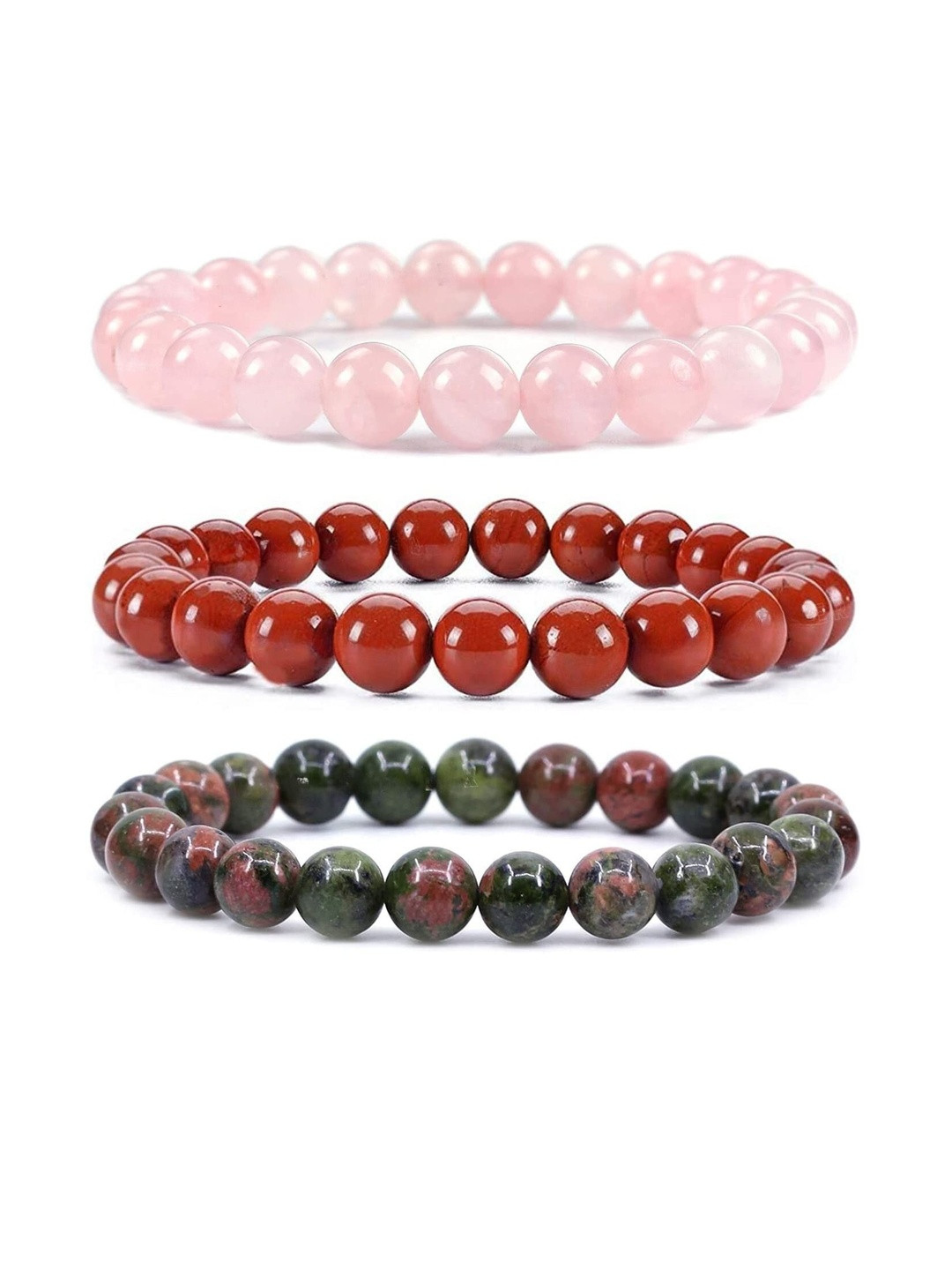 SENROAR Unisex Pack of 3 Couple Love  Agate Bracelet