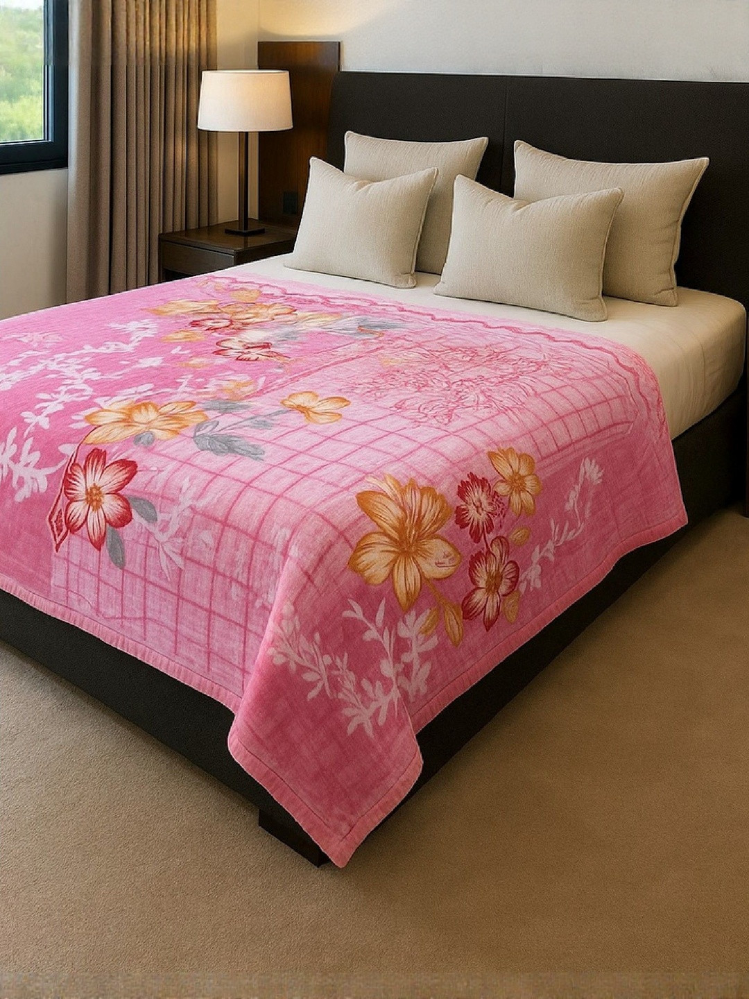 Signature Pink Mild Winter 380 GSM Double Bed Blanket