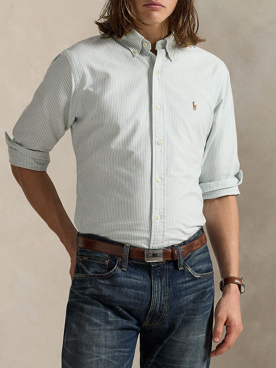 Polo Ralph Lauren Striped Cotton Custom Fit Oxford Shirt