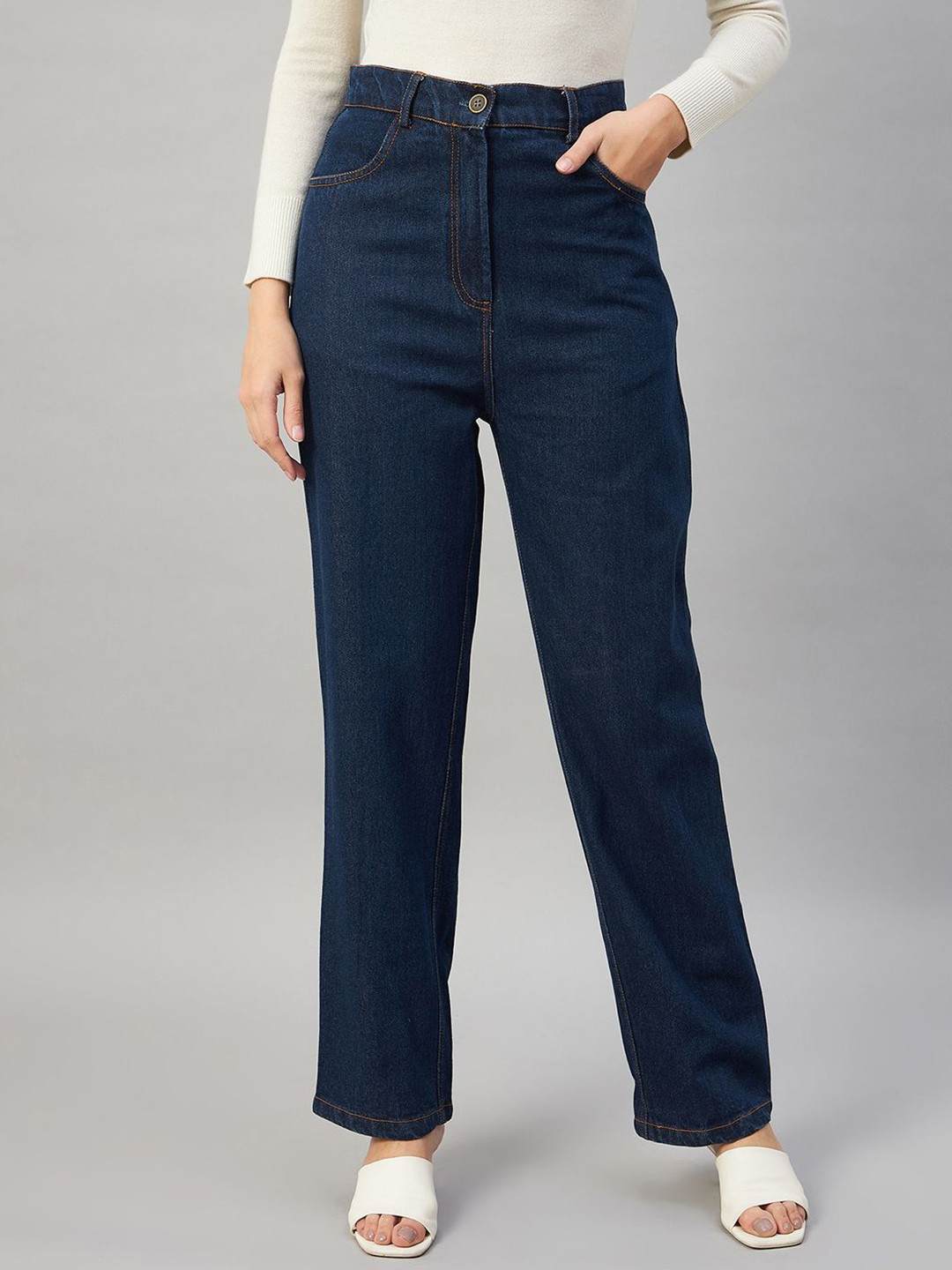 R.Code by The Roadster Life Co. Women Flared FitHigh-Rise Clean Look Non Stretchable Jeans