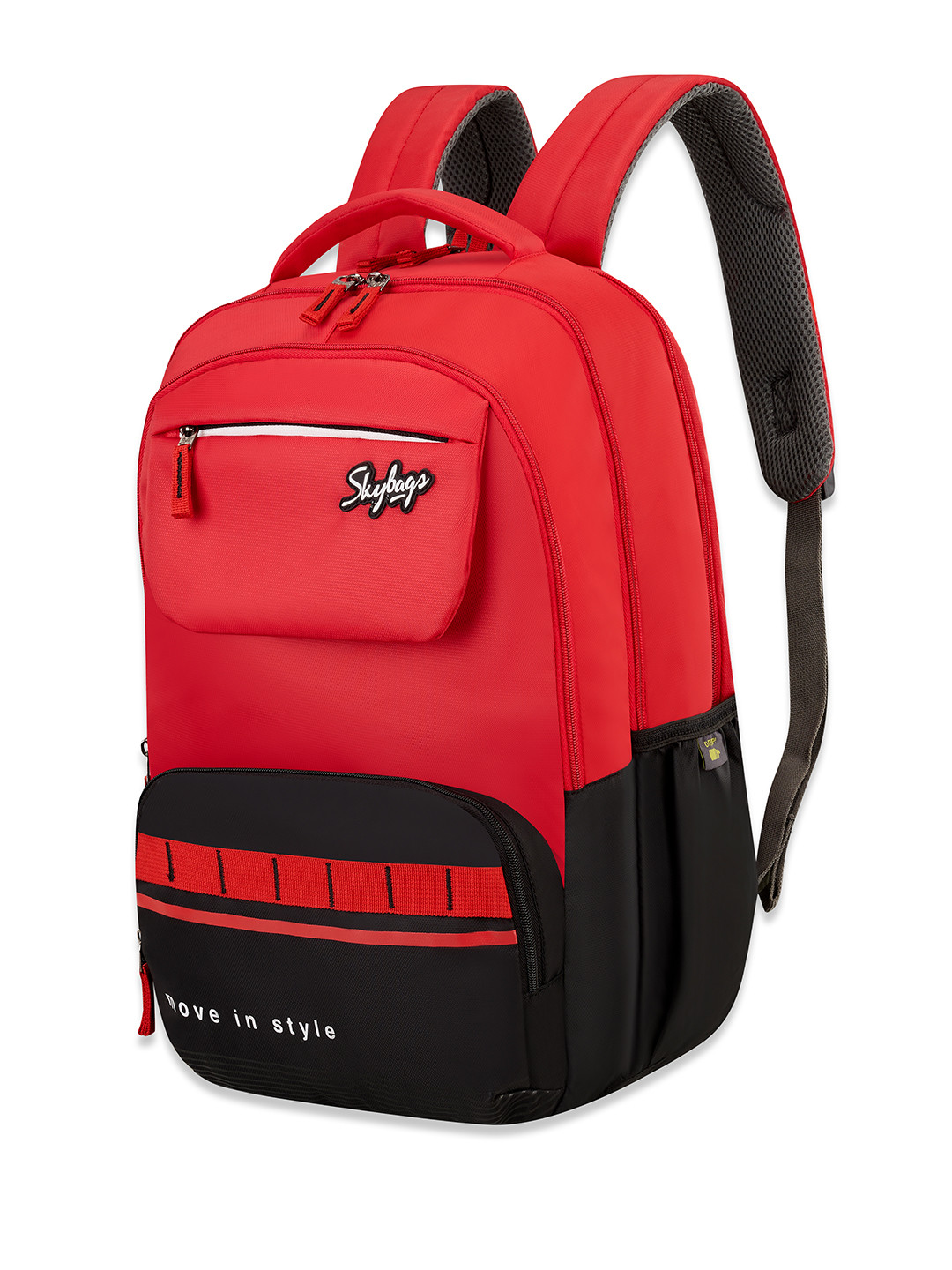 Skybags Kids Colourblocked Backpack With Tiffin Pocket & Rain Cover