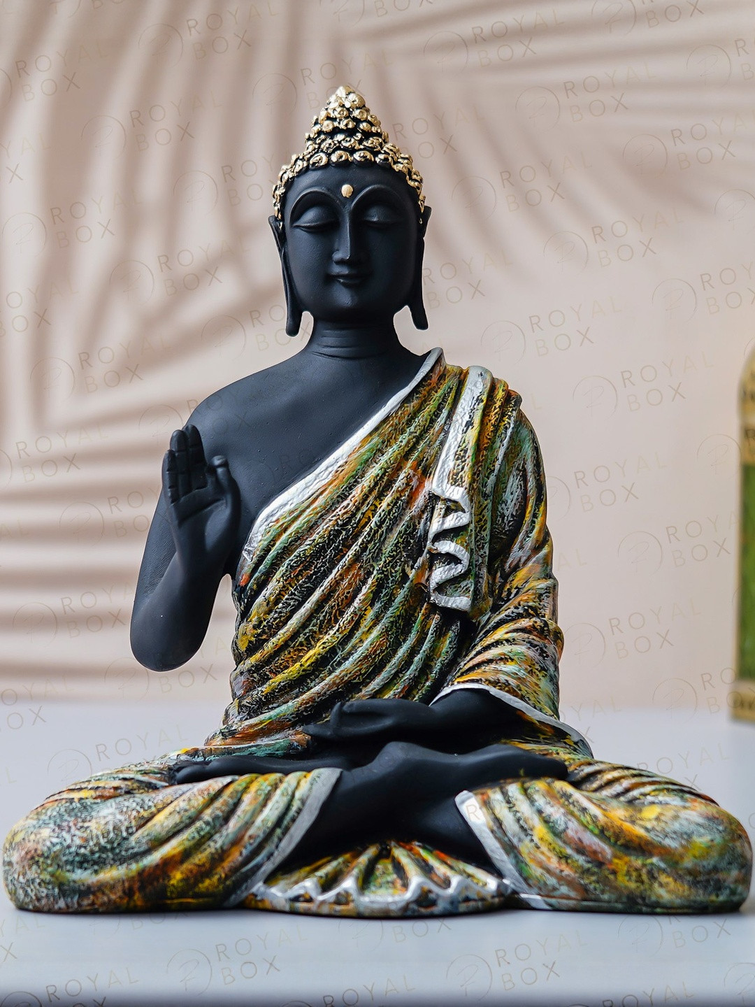 ROYALBOX Multicoloured Meditating Buddha Idol Showpiece