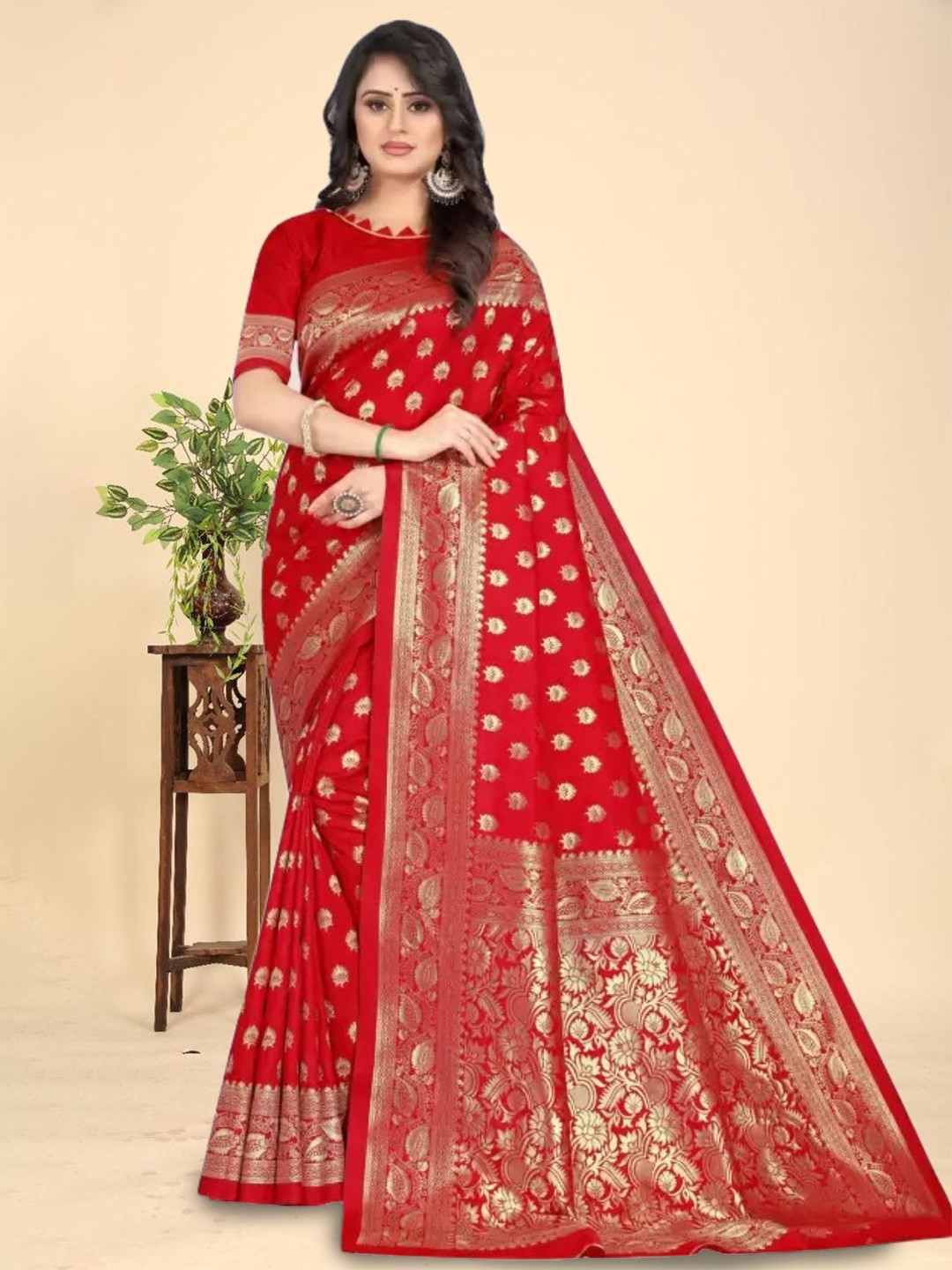 MORDEN MUSE Women's Woven Design Zari Celebrity Banarasi Saree